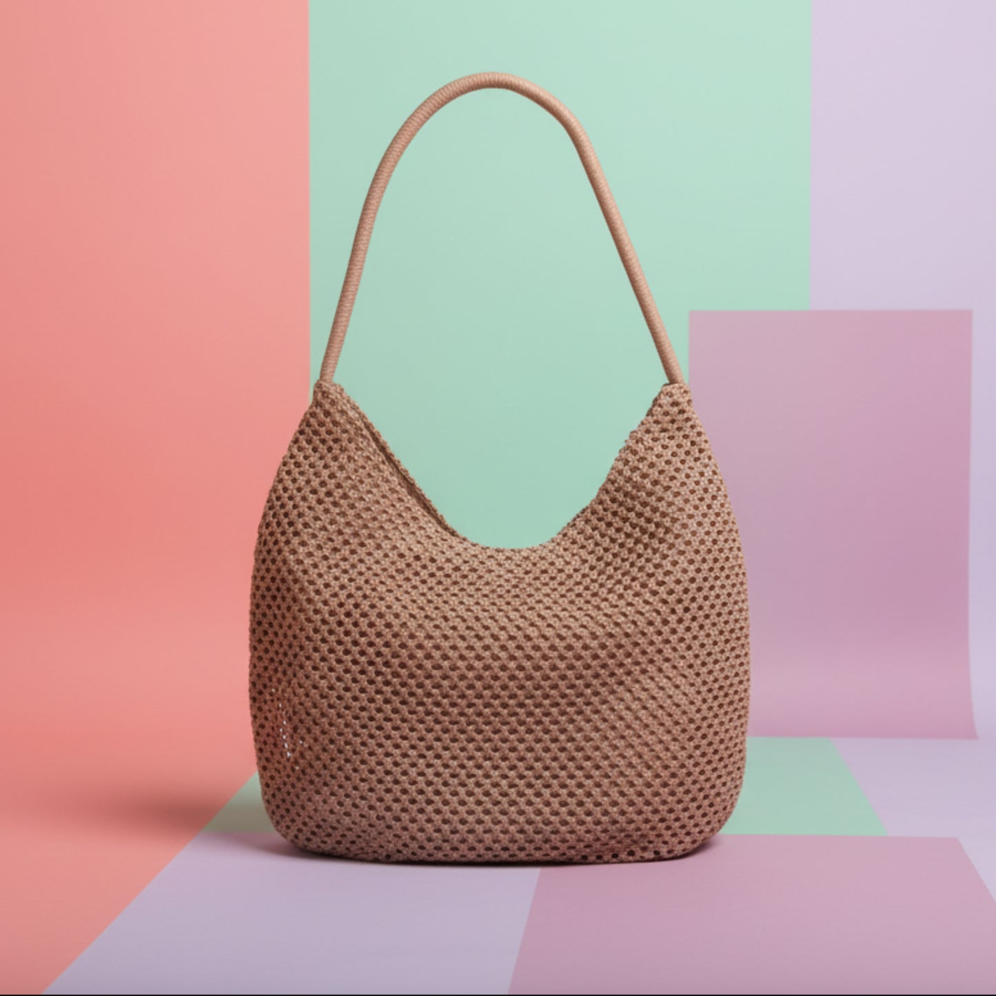 BORSA GRANDE CAPIENTE A SPALLA - BLU E ROSA