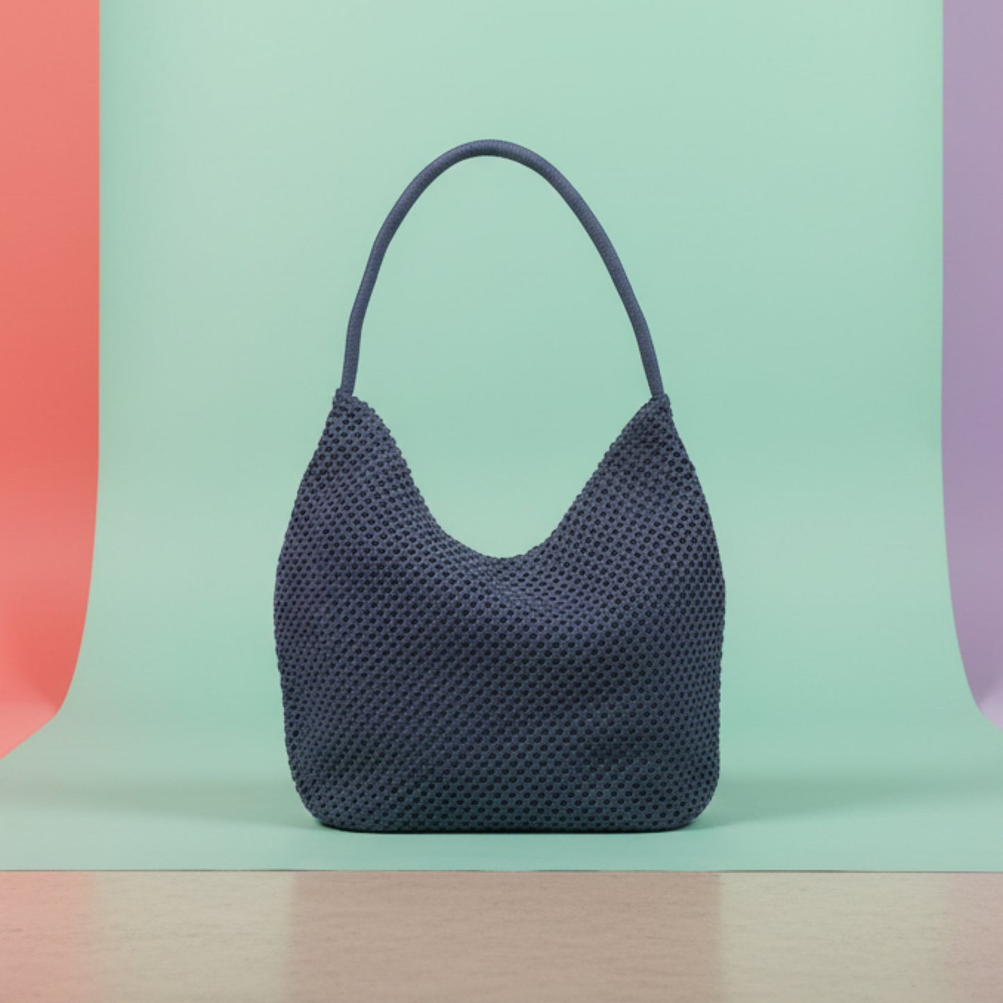 BORSA GRANDE CAPIENTE A SPALLA - BLU E ROSA