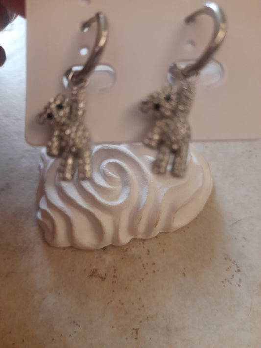 ORECCHINI ORSETTO CON BRILLANTINI IN ACCIAIO SILVER