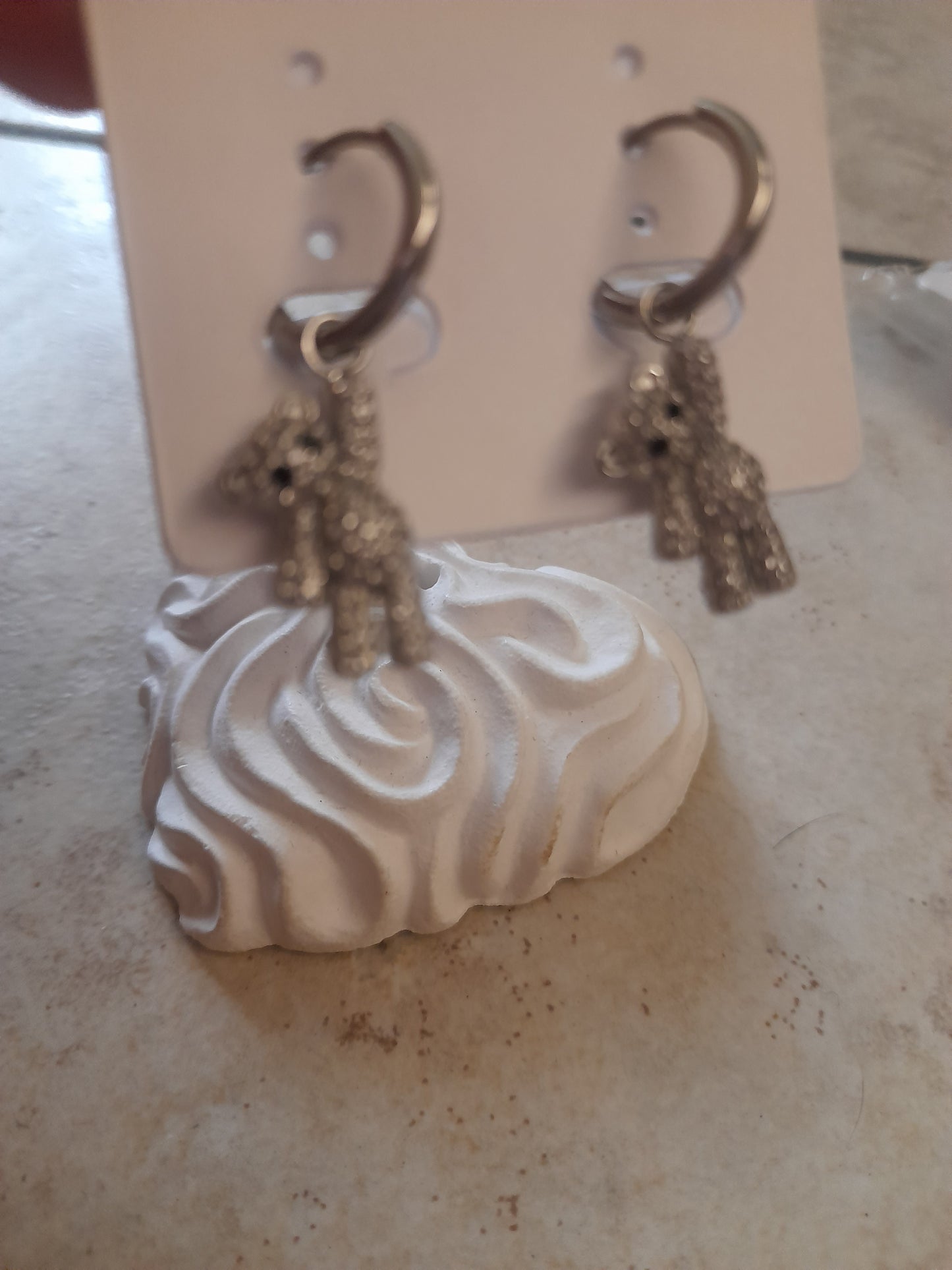 ORECCHINI ORSETTO CON BRILLANTINI IN ACCIAIO SILVER