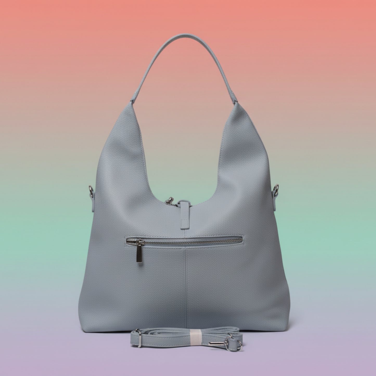 BORSA GRANDE CAPIENTE CHIC - TRACOLLA REMOVIBILE - PANNA ROSA AZZAURRO