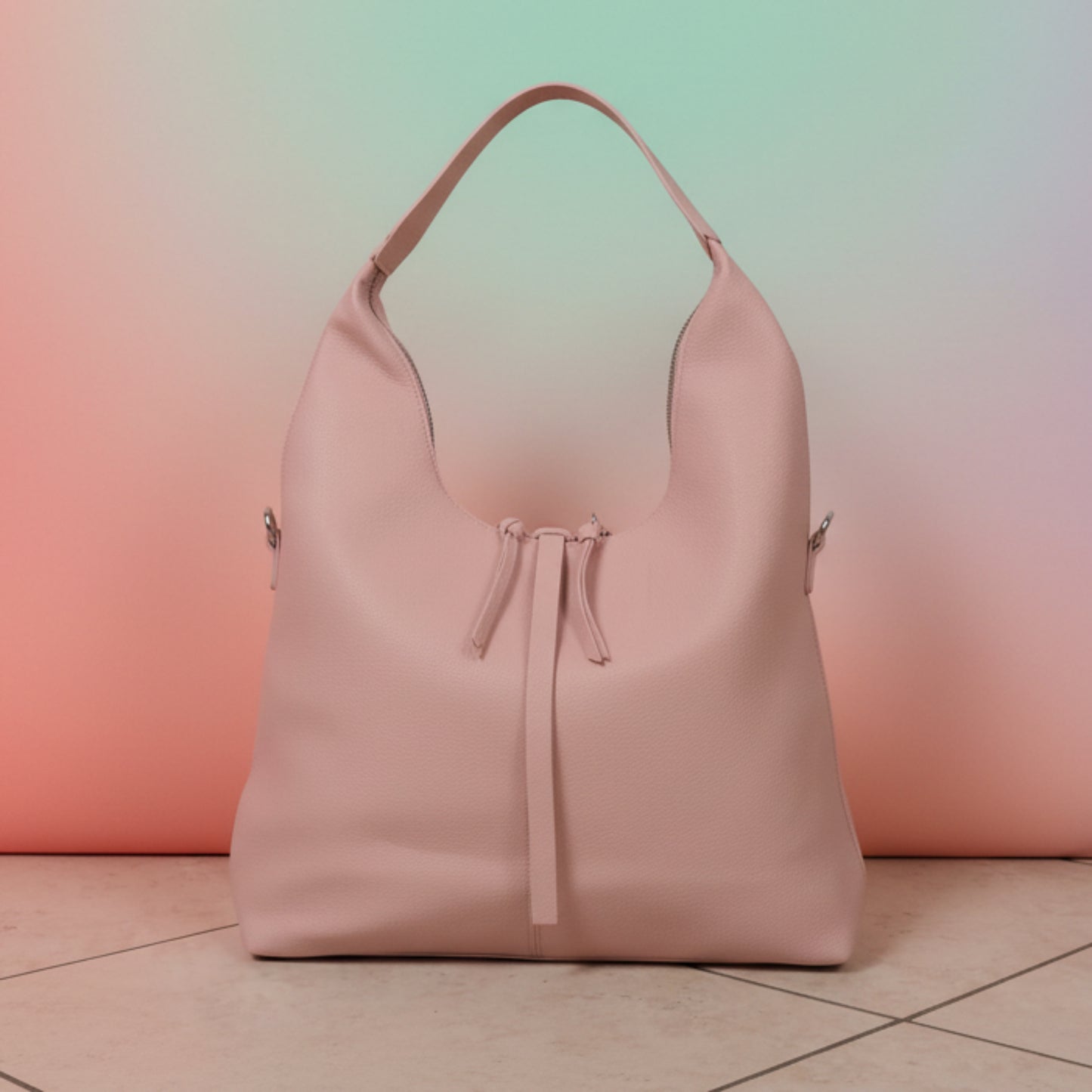 BORSA GRANDE CAPIENTE CHIC - TRACOLLA REMOVIBILE - PANNA ROSA AZZAURRO