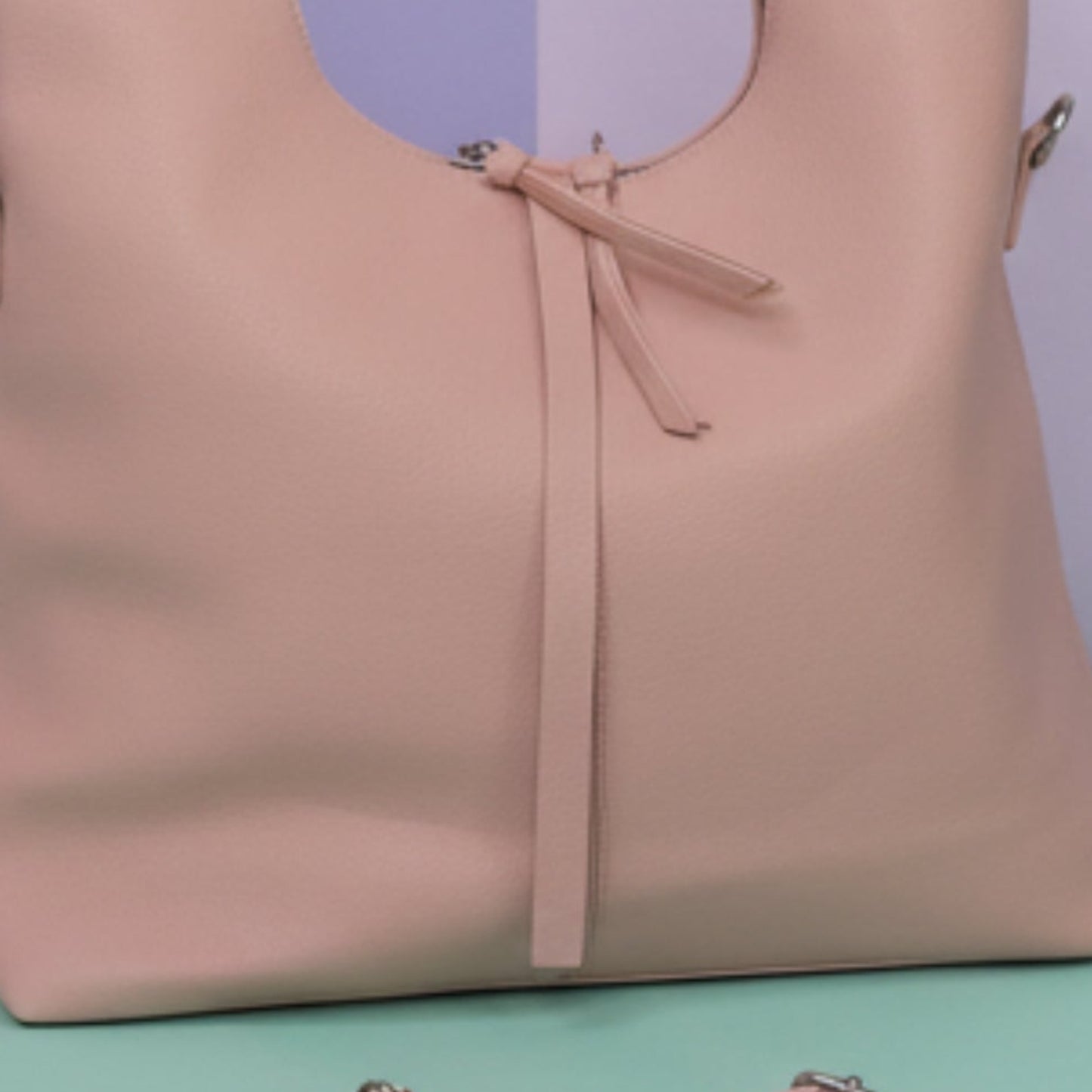 BORSA GRANDE CAPIENTE CHIC - TRACOLLA REMOVIBILE - PANNA ROSA AZZAURRO