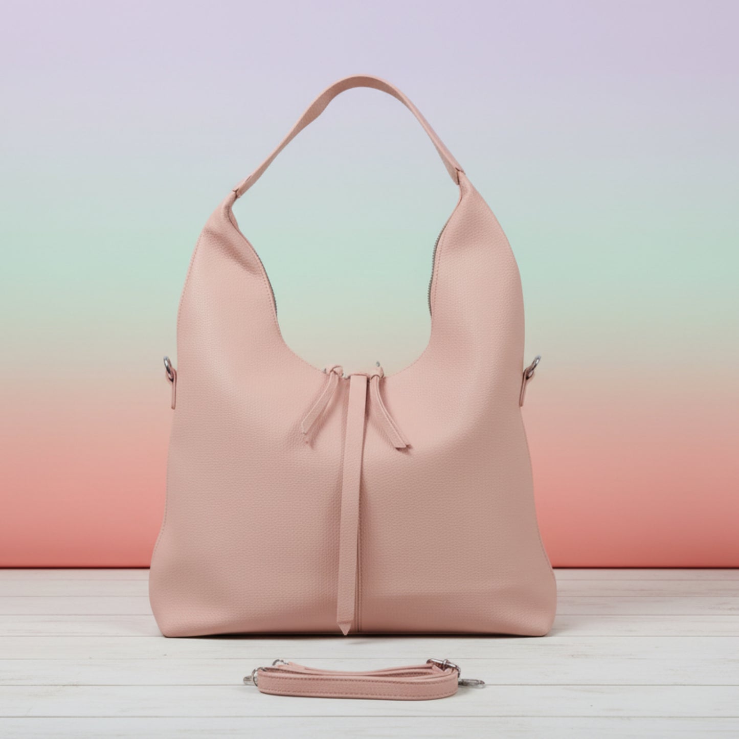 BORSA GRANDE CAPIENTE CHIC - TRACOLLA REMOVIBILE - PANNA ROSA AZZAURRO