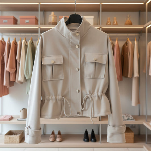 TRENCH LEGGERO EFFETTO SCAMOSCIATO BEIGE S/M - REGOLABILE IN VITA, PRIMAVERA/ESTATE