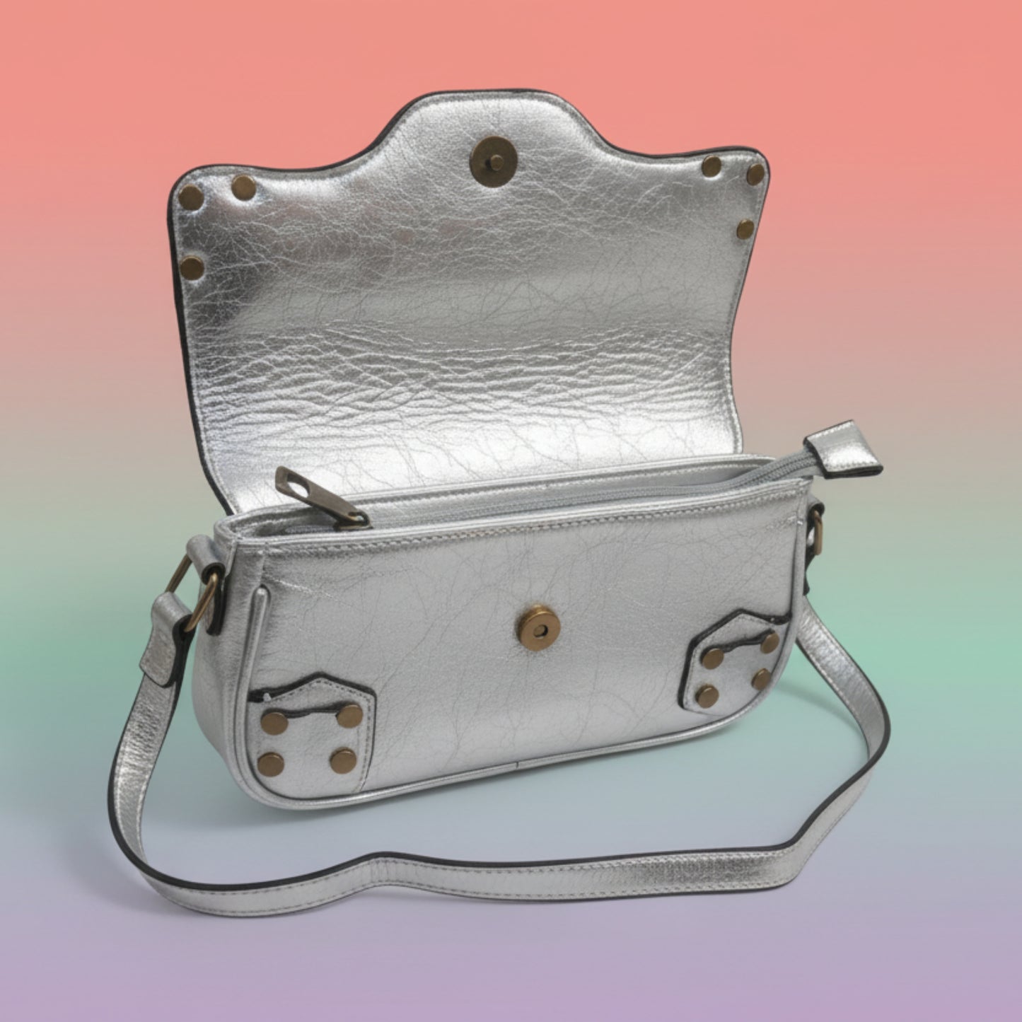 BORSA FASHION CON BORCHIE E DOPPIA TRACOLLA - GIOVANE E TRENDY