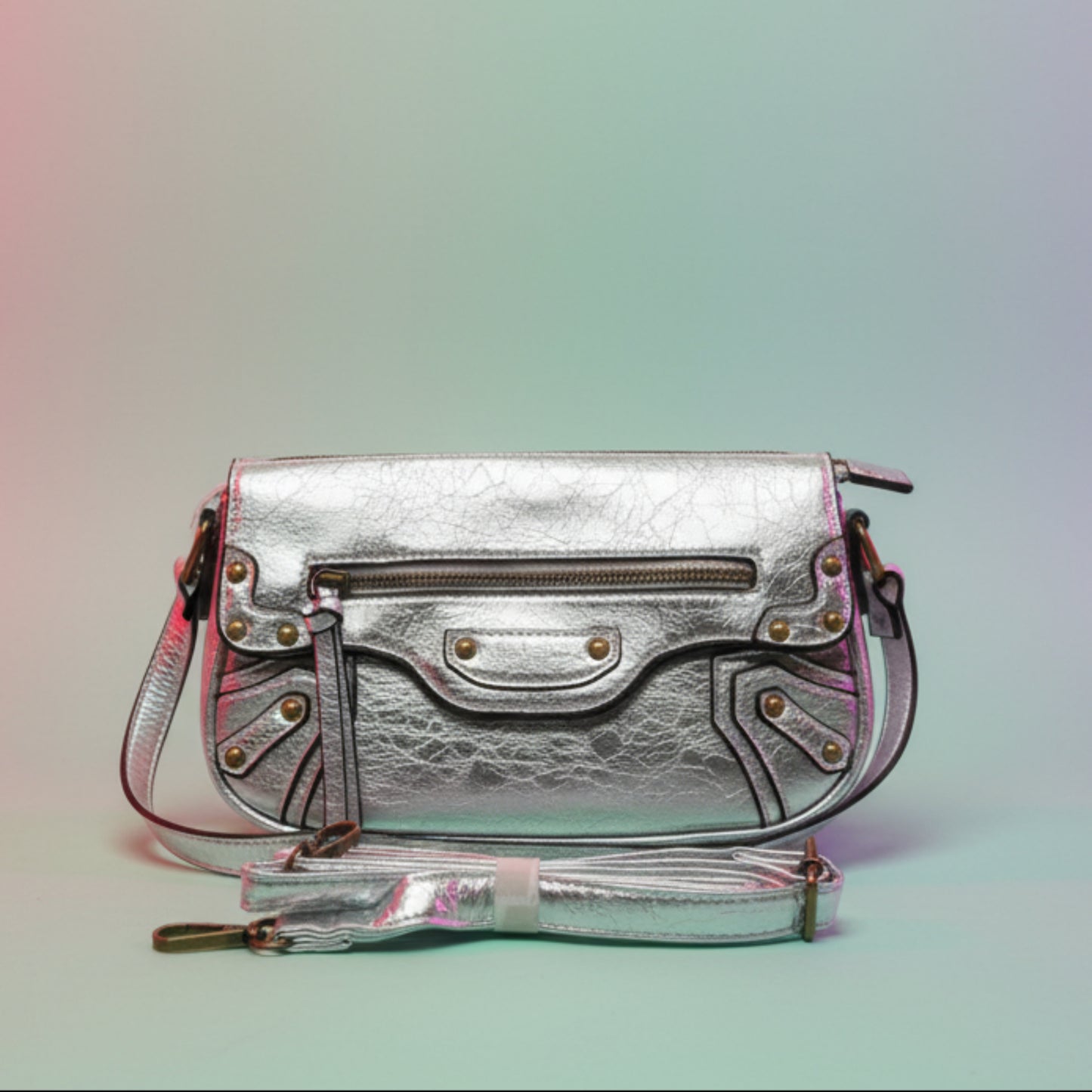 BORSA FASHION CON BORCHIE E DOPPIA TRACOLLA - GIOVANE E TRENDY