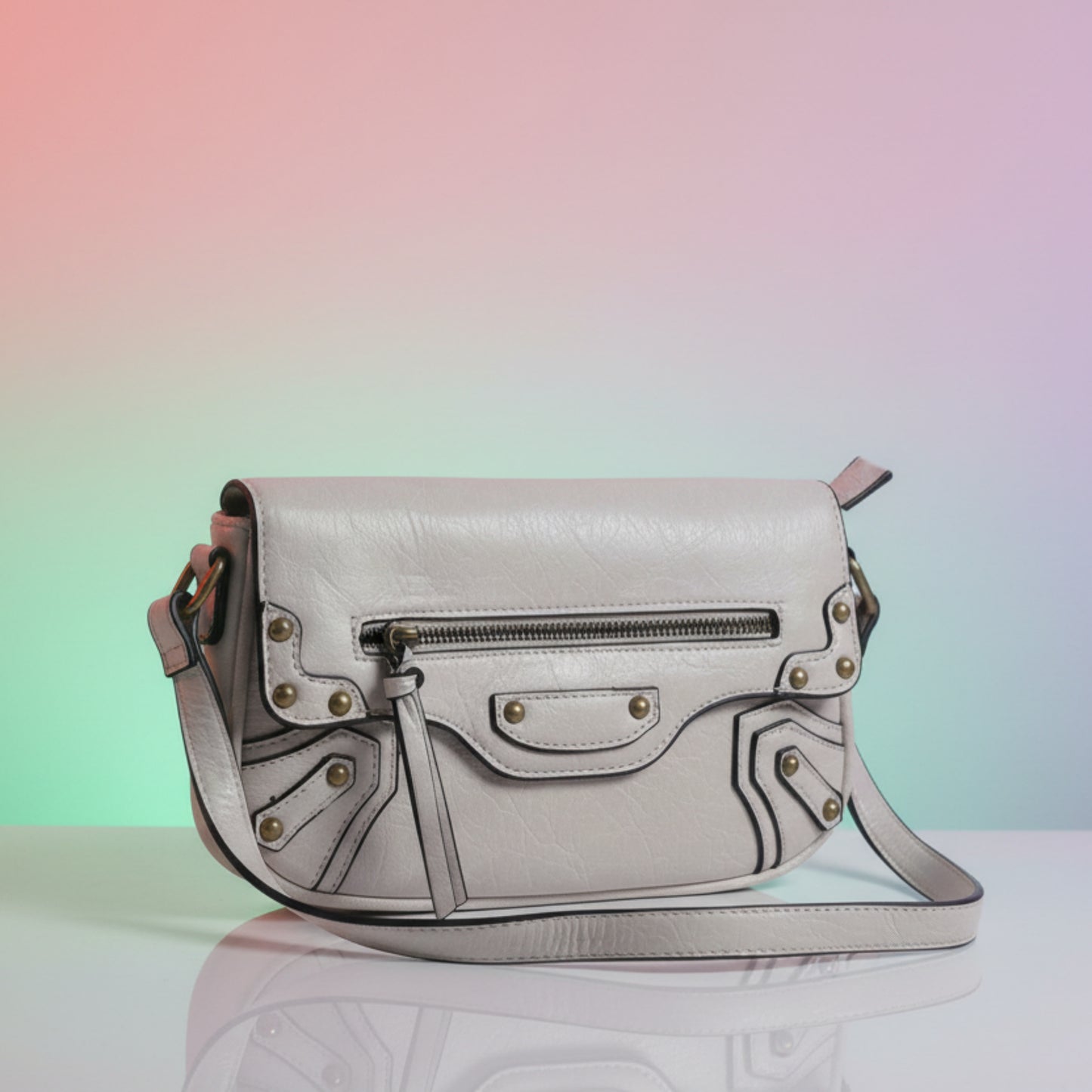 BORSA FASHION CON BORCHIE E DOPPIA TRACOLLA - GIOVANE E TRENDY