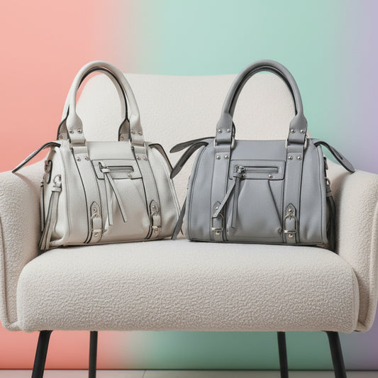 BORSA DA CITTA' CON BORCHIE E FRANGE - TRACOLLA REMOVIBILE