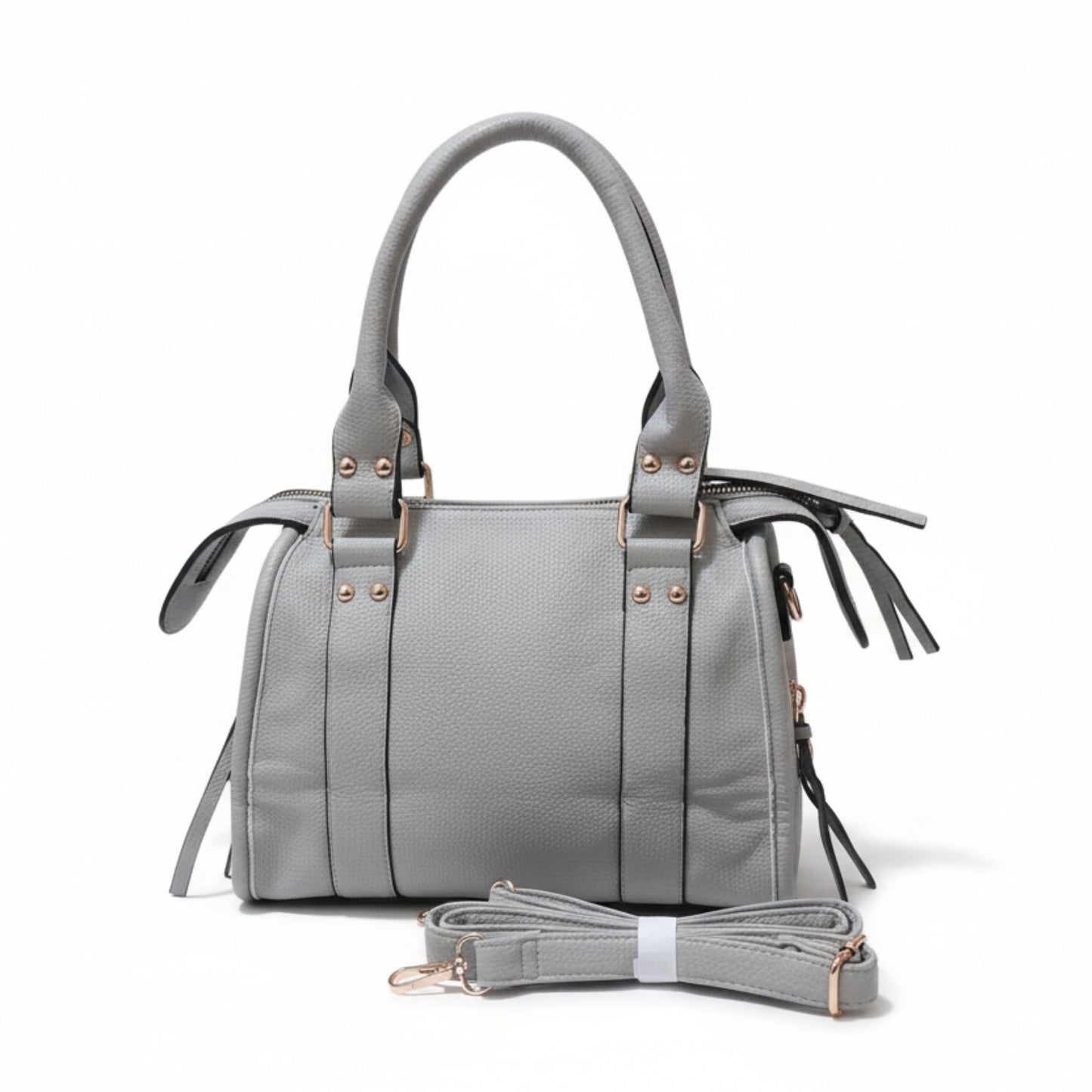 BORSA DA CITTA' CON BORCHIE E FRANGE - TRACOLLA REMOVIBILE