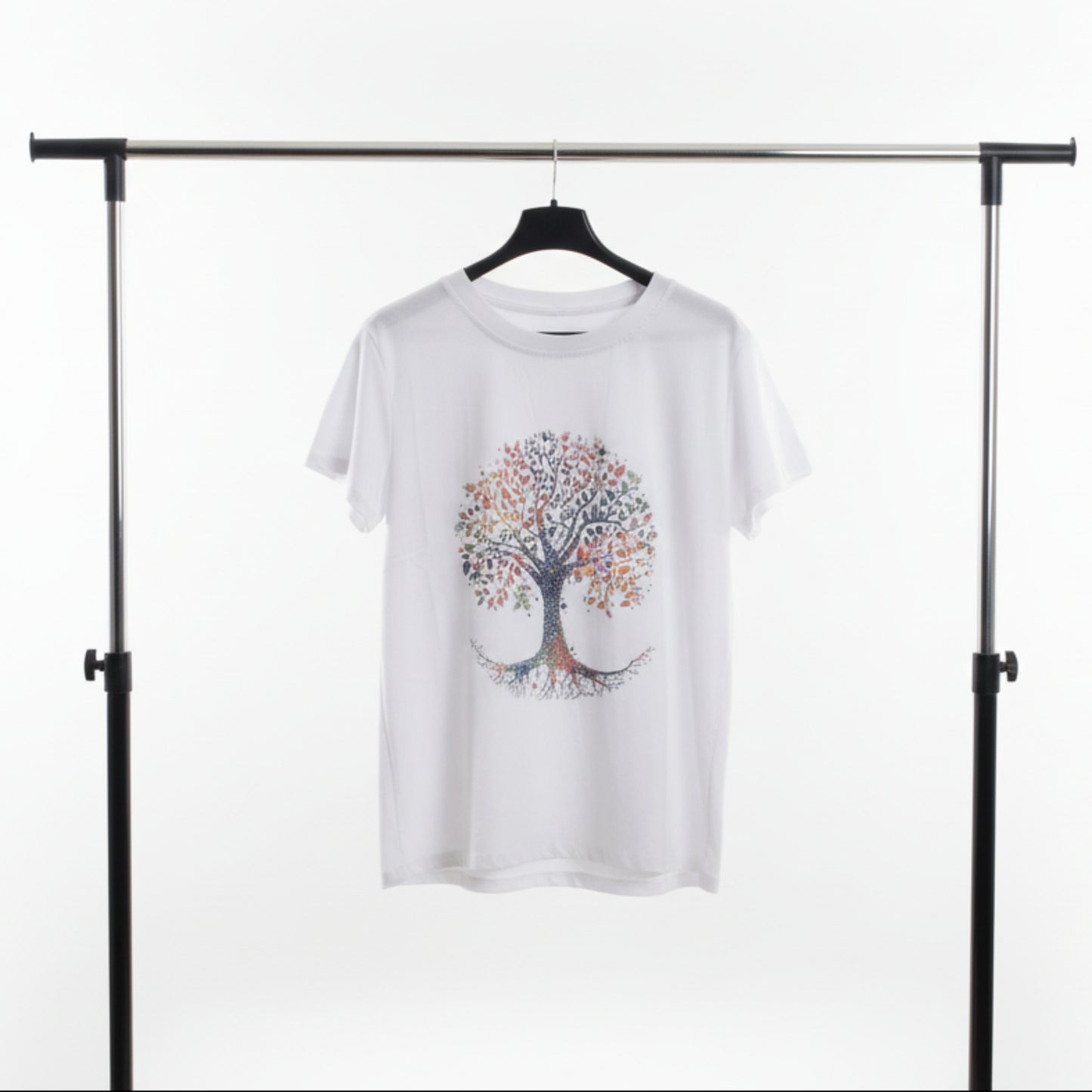 T-SHIRT BIANCA CON ALBERO DELLA VITA - MADE IN ITALY - COTONE STRETCH