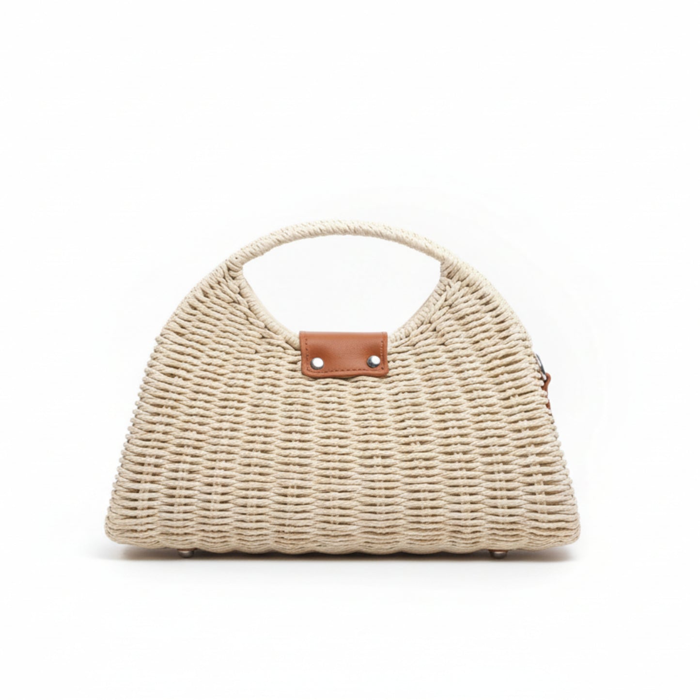BORSA IN RAFIA A MANO E TRACOLLA REMOVIBILE - DESIGN TRENDY - BEIGE, ROSA ,CAPPUCCINO