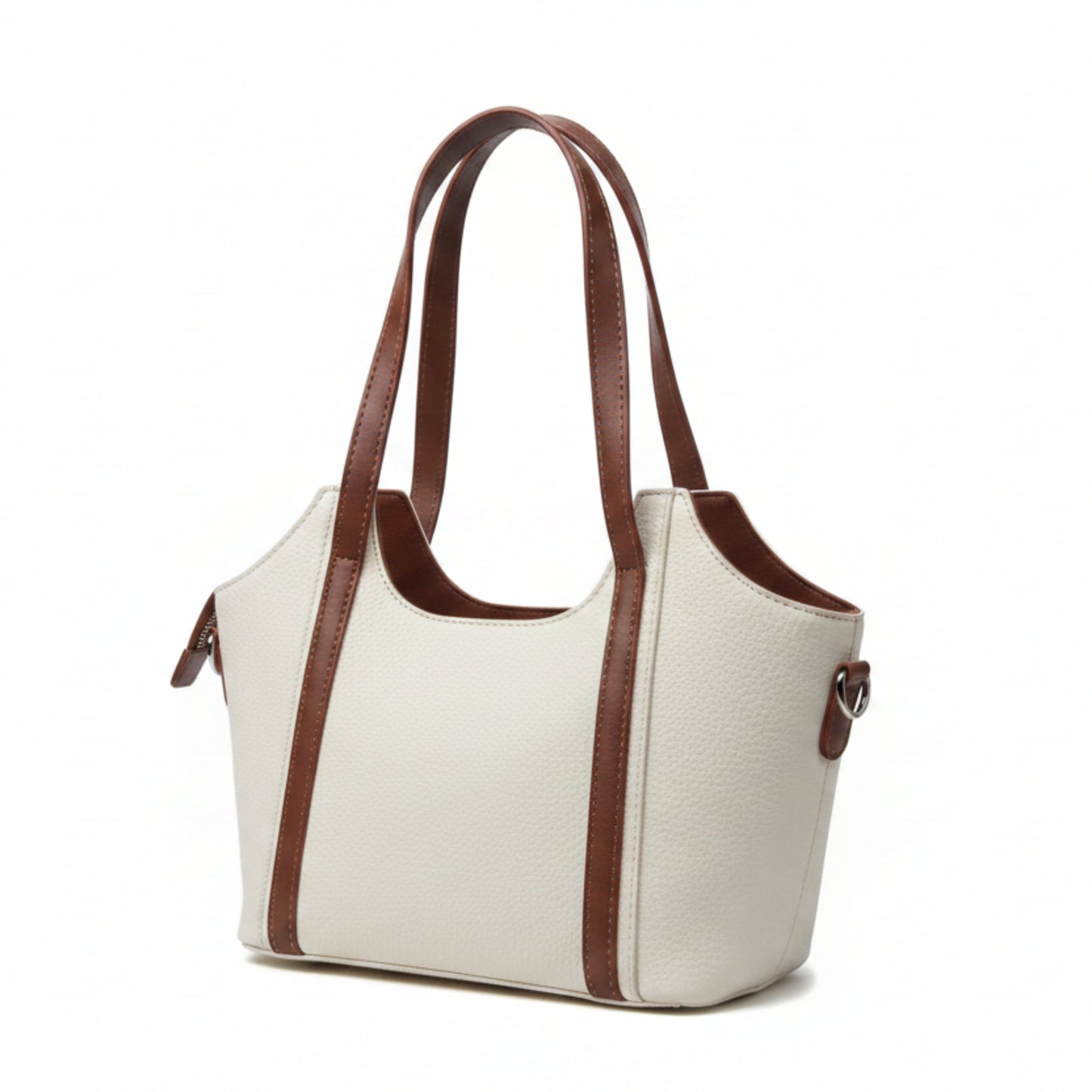 BORSA A MANO E TRACOLLA OCN CHARM CIOCCOLATO - COMPATTA E VERSATILE PANNA E BEIGE
