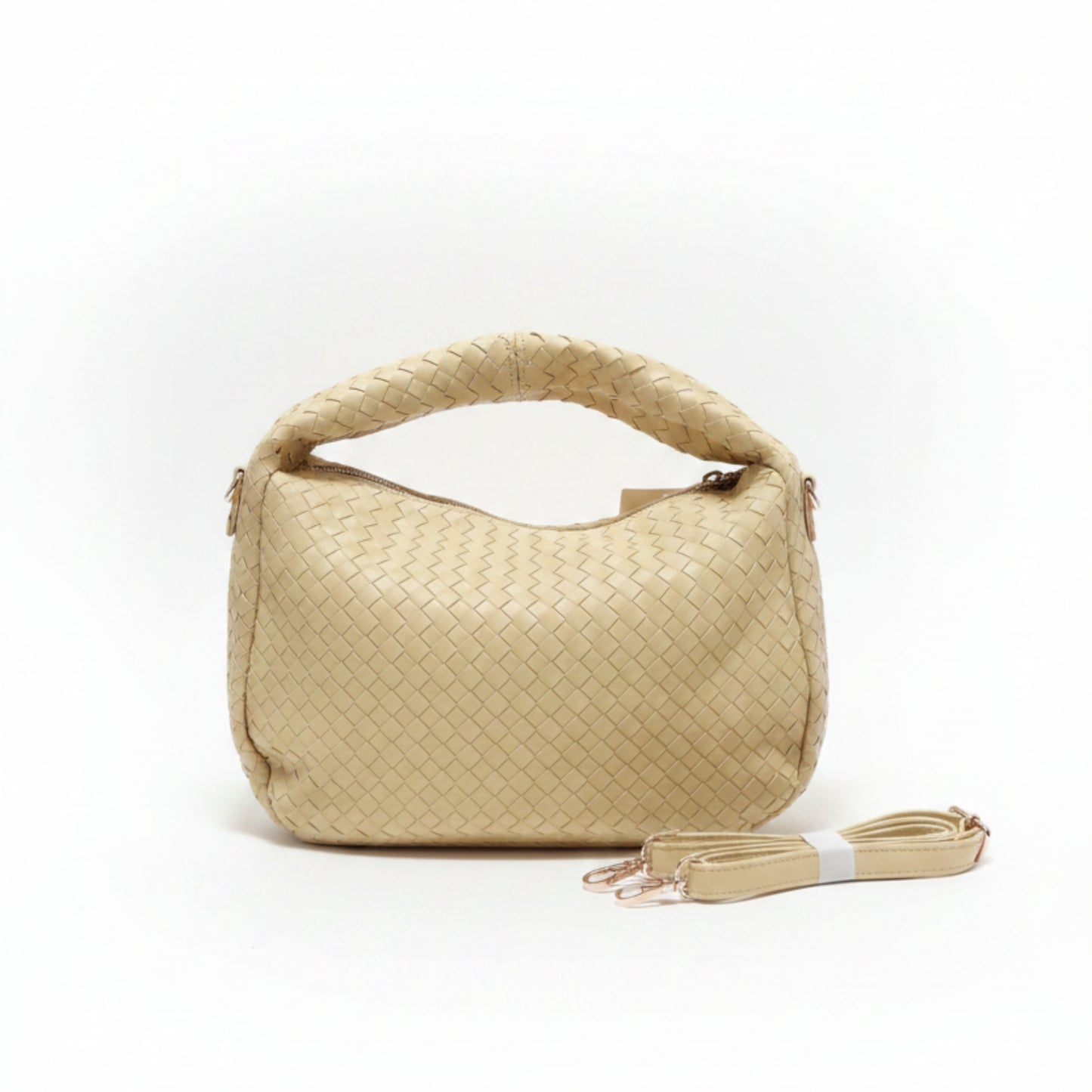 BORSA GIALLA CAPIENTE INTRECCIATA CON TRACOLLA REMOVIBILE - A MANO O CROSSBODY