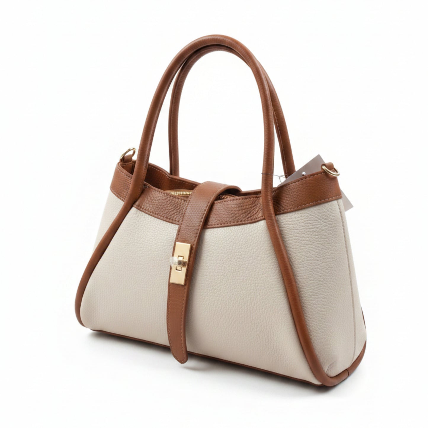 BORSA VERA PELLE MADE IN ITALY CHIC- TRACOLLA REMOVIBILE