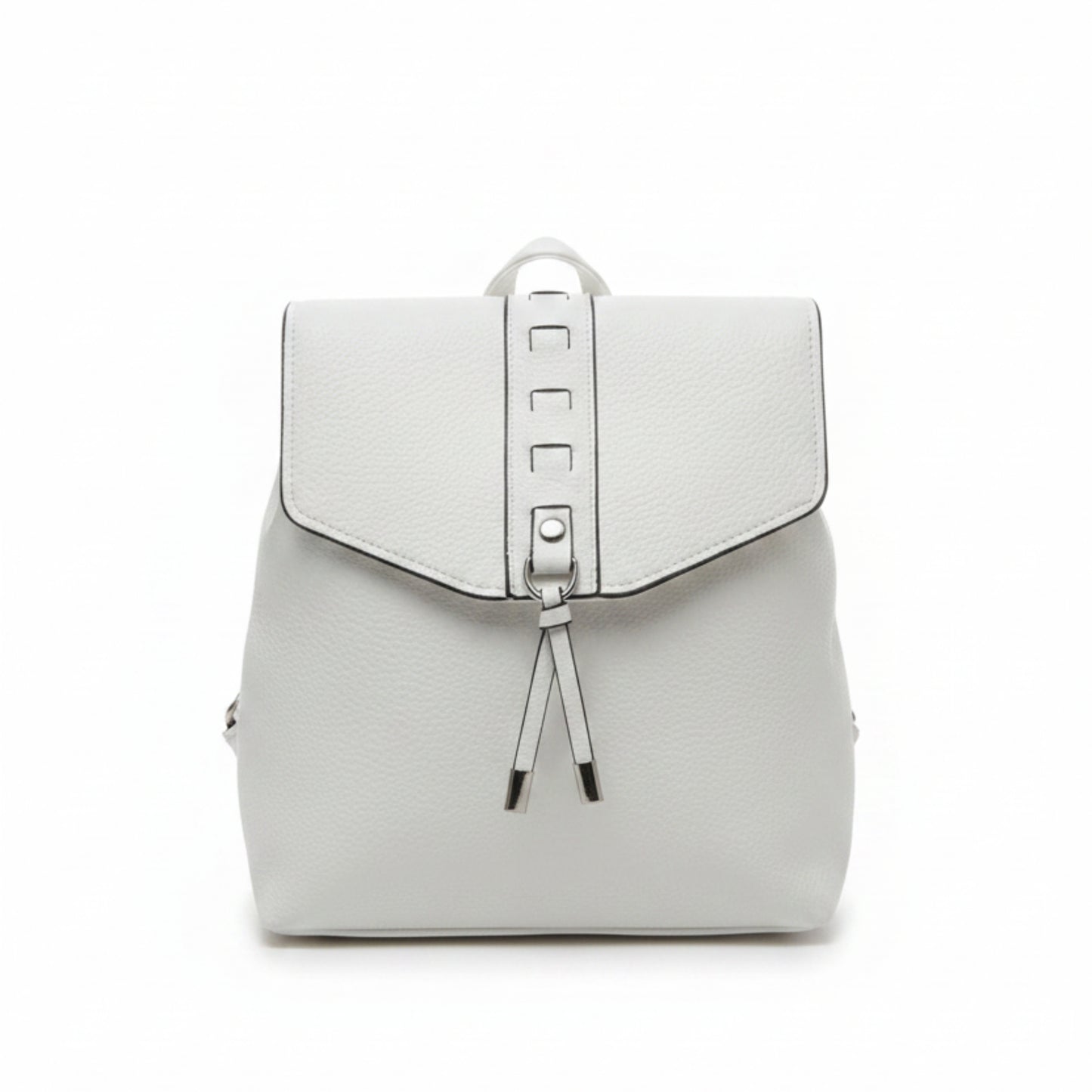 ZAINO BIANCO CHIC CON DOPPIO SCOMPARTO - CHIUSURA CLIP E ZIP MODERNO & VERSATILE