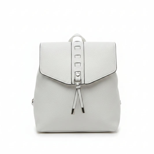 ZAINO BIANCO CHIC CON DOPPIO SCOMPARTO - CHIUSURA CLIP E ZIP MODERNO & VERSATILE