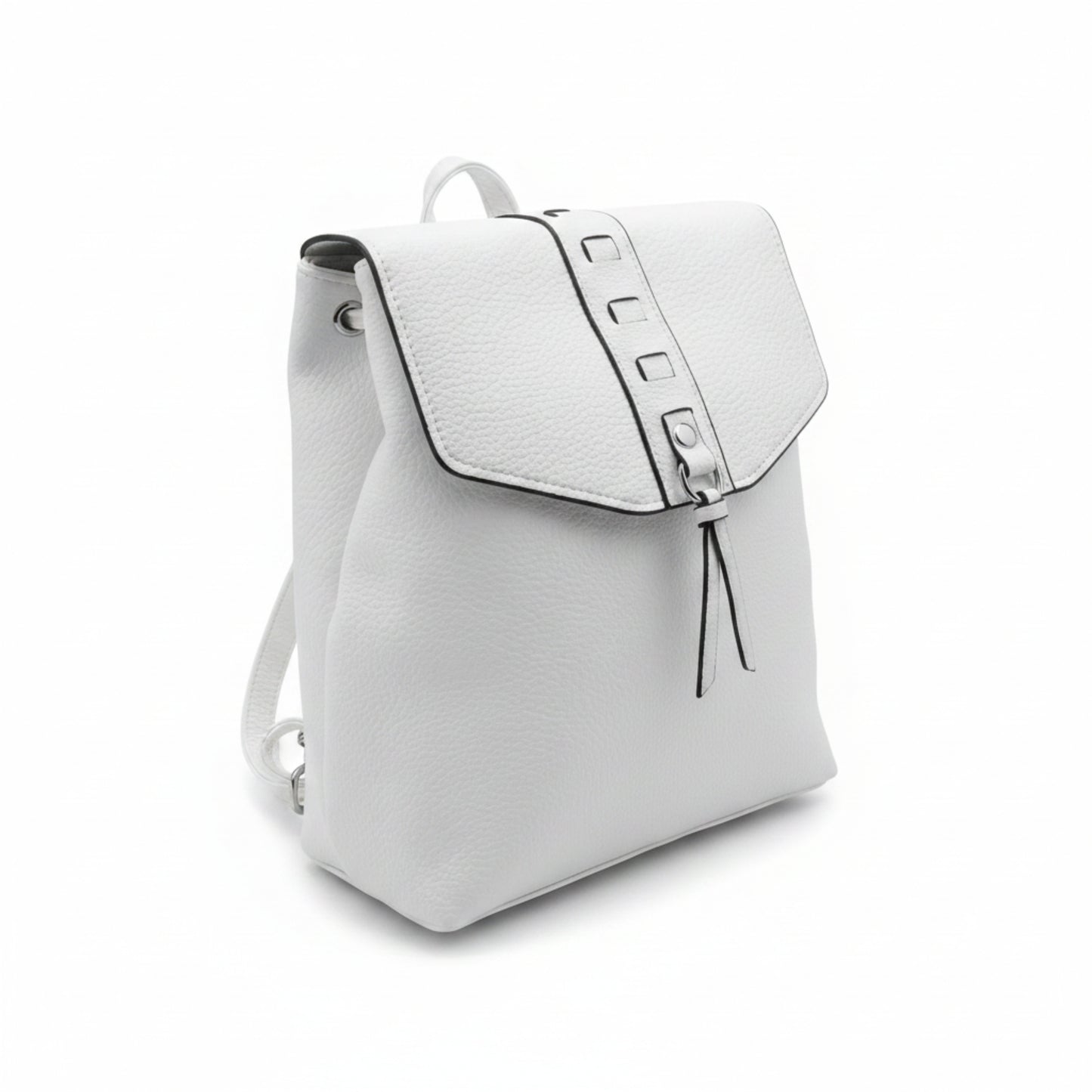 ZAINO BIANCO CHIC CON DOPPIO SCOMPARTO - CHIUSURA CLIP E ZIP MODERNO & VERSATILE