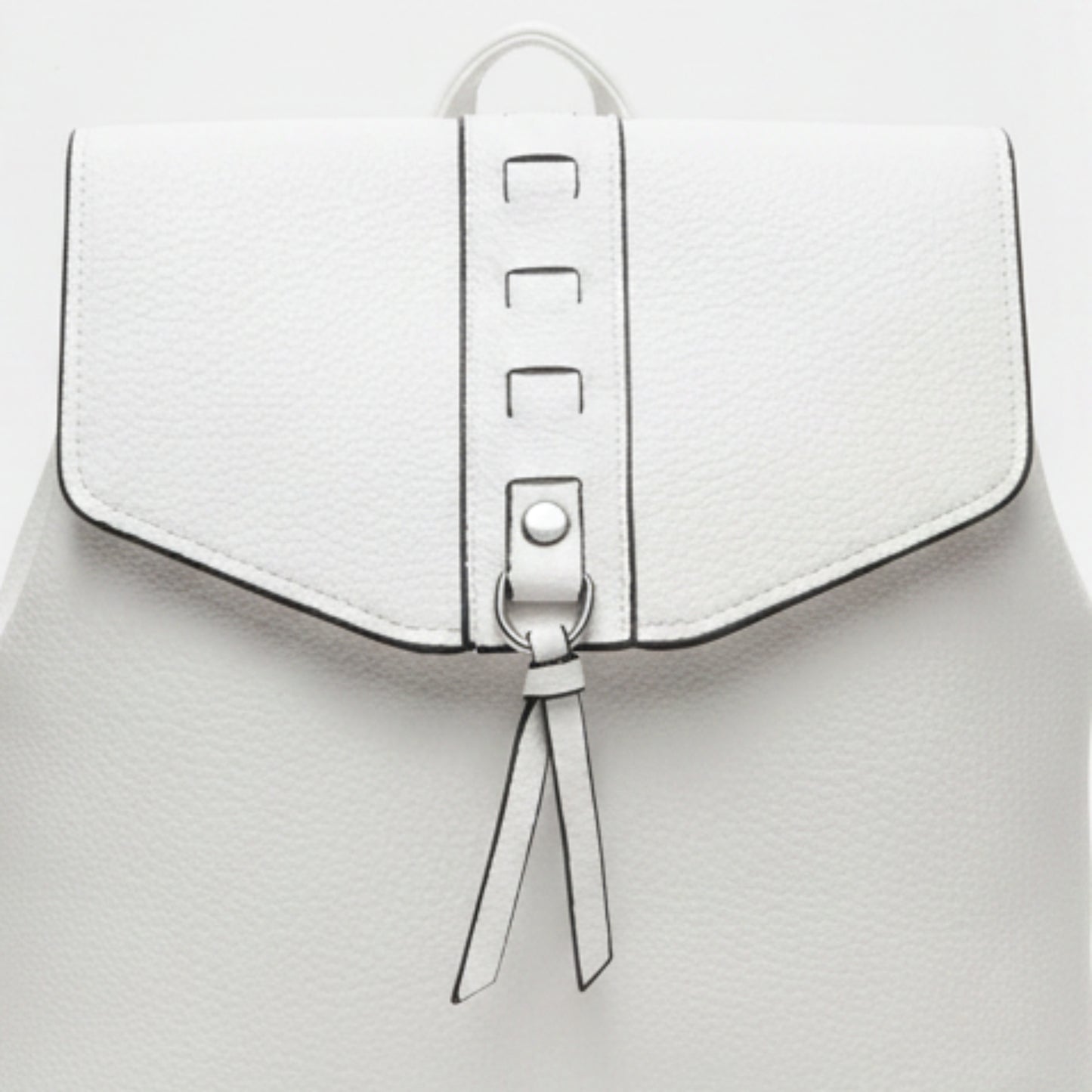 ZAINO BIANCO CHIC CON DOPPIO SCOMPARTO - CHIUSURA CLIP E ZIP MODERNO & VERSATILE