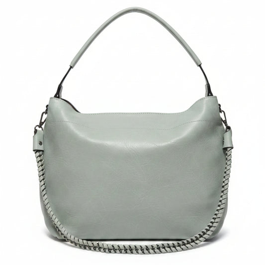 BORSA GRANDE CAPIENTE CON POCHETTE E TRACOLLA INTRECCIATA