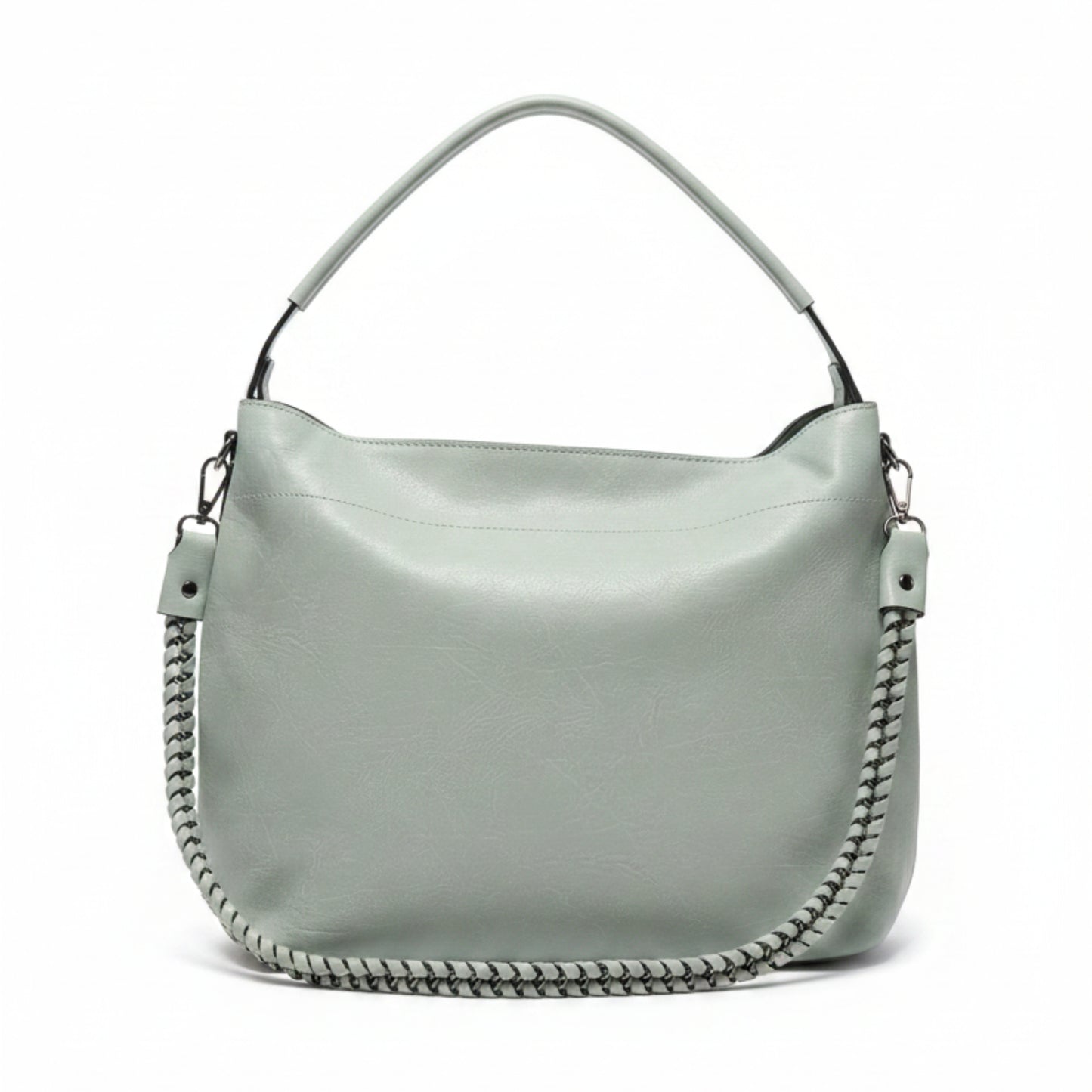 BORSA GRANDE CAPIENTE CON POCHETTE E TRACOLLA INTRECCIATA