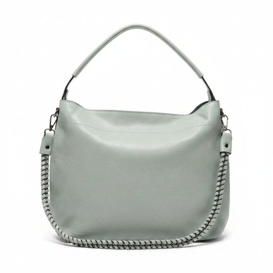 BORSA GRANDE CAPIENTE CON POCHETTE E TRACOLLA INTRECCIATA