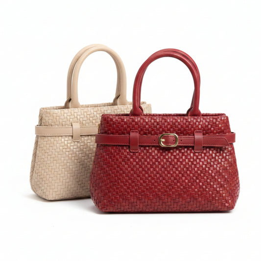 BORSA TRENDY INTRECCIATA A MANO E TRACOLLA