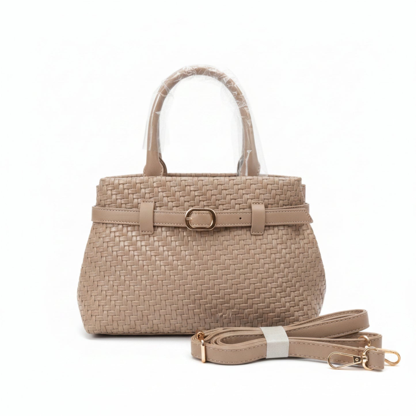 BORSA TRENDY INTRECCIATA A MANO E TRACOLLA