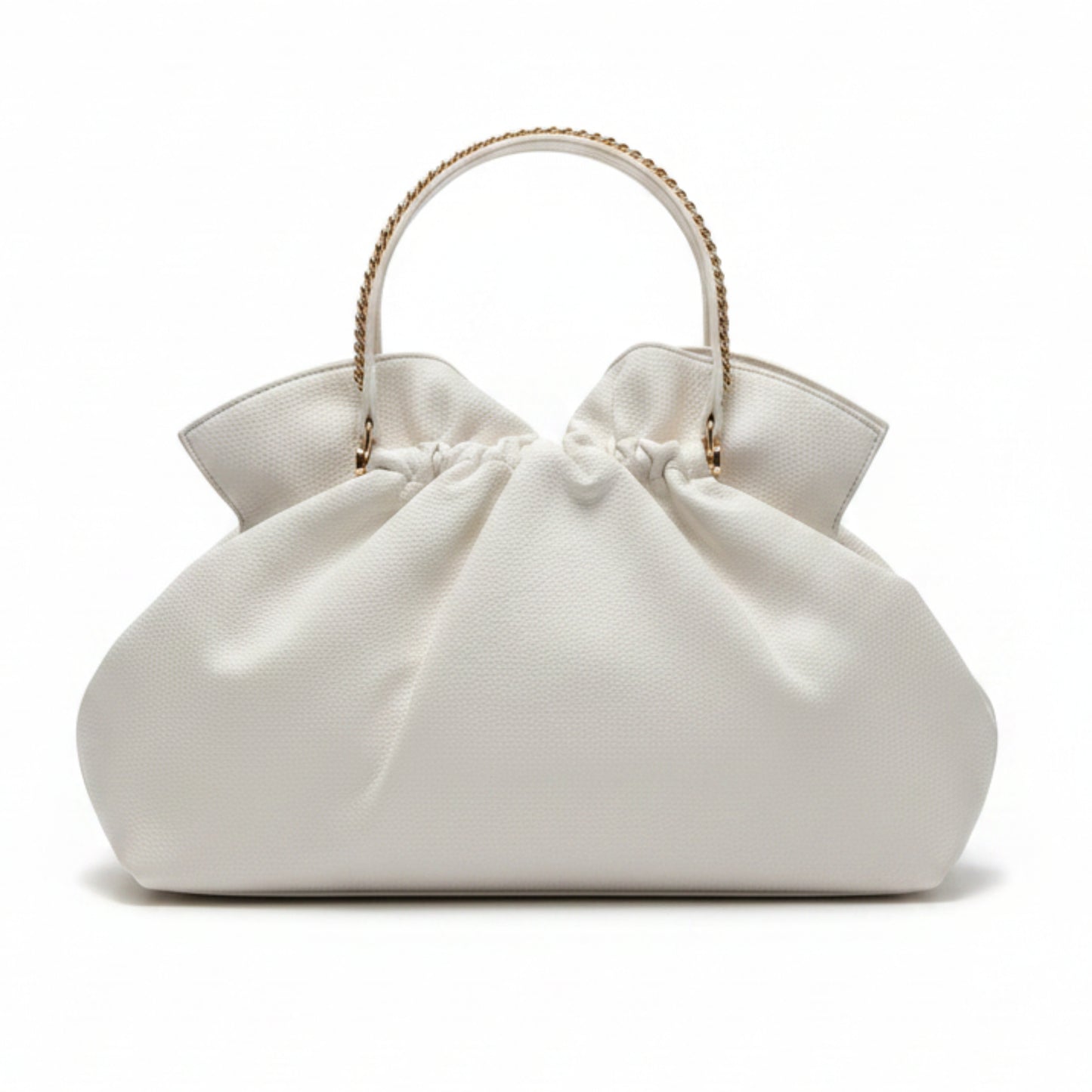 BORSA GRANDE FASHION BIANCA CON DETTAGLI GOLD E TRACOLLA REMOVIBILE