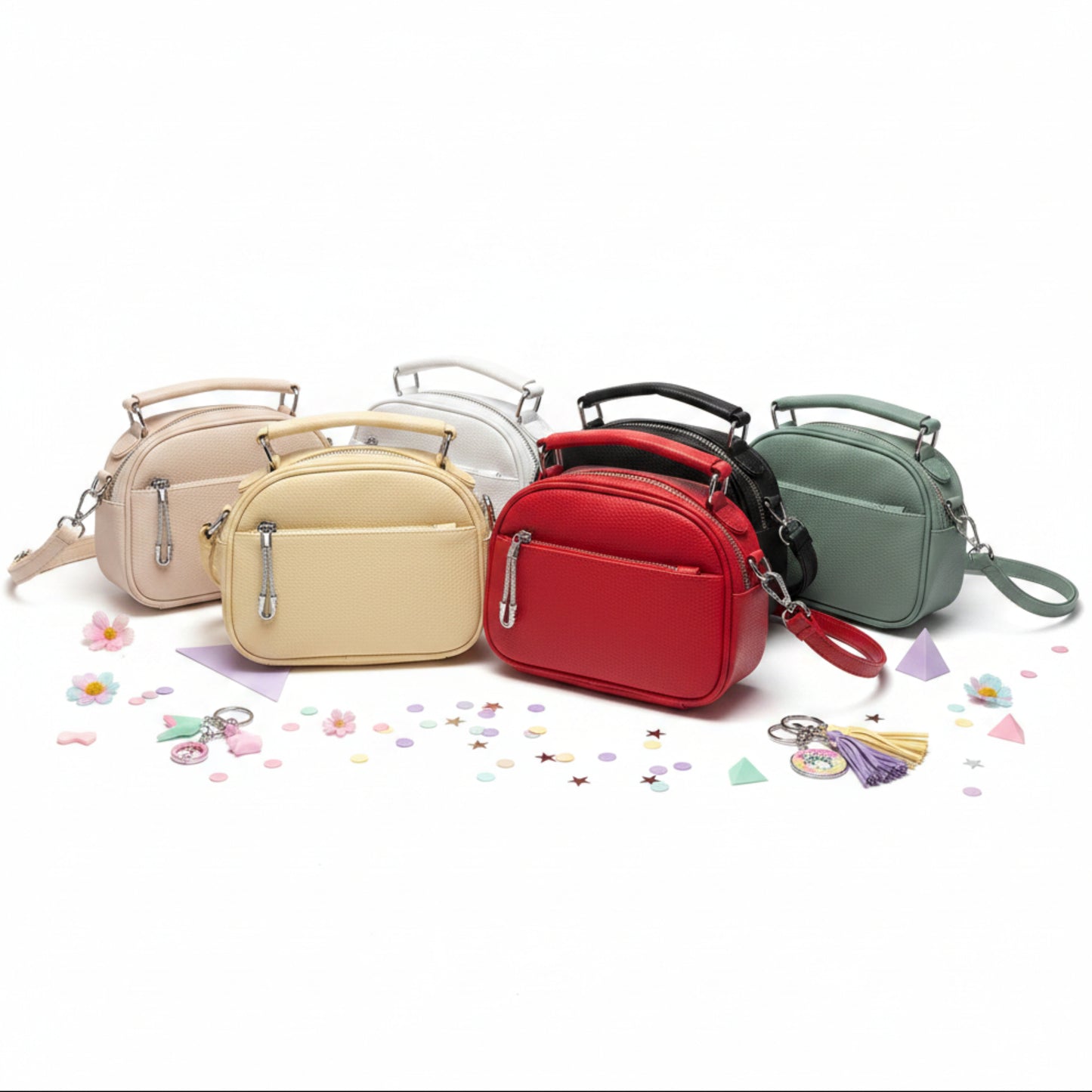 BORSA DONNA MULTISCOMPARTO CON TRACOLLA REMOVIBILE E ZIP