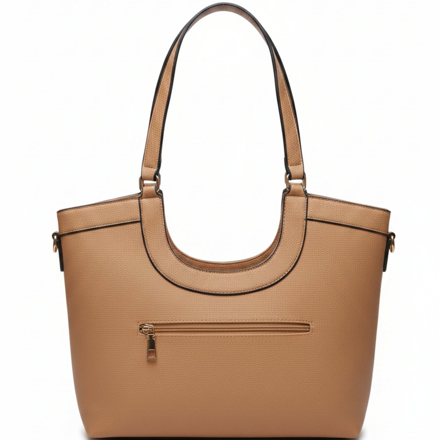 BORSA INTRECCIATA MEDIA A SPALLA  E TRACOLLA - BEIGE E ROSSO CON ZIP
