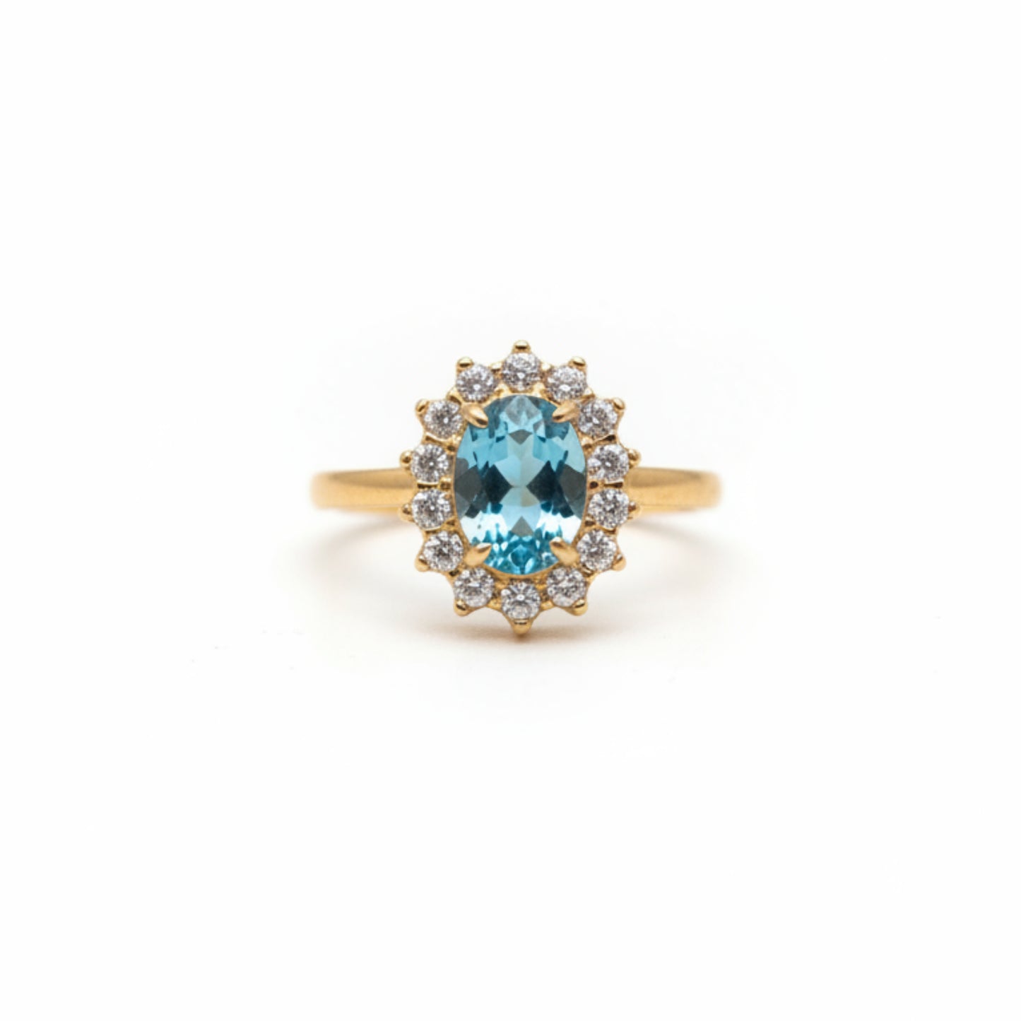 ANELLO REGOLABILE IN ACCIAIO GOLD CON PIETRA COLORATA E PUTI LUCE