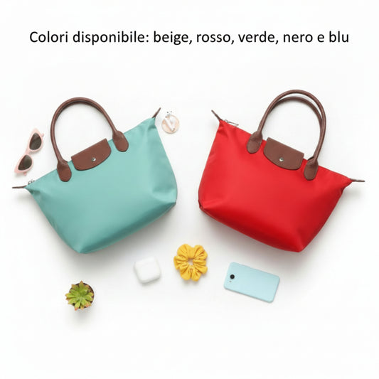 BORSA DONNA IN NYLON TRENDY CON TRACOLLA REMOVIBILE - MEDIA CAPIENZA