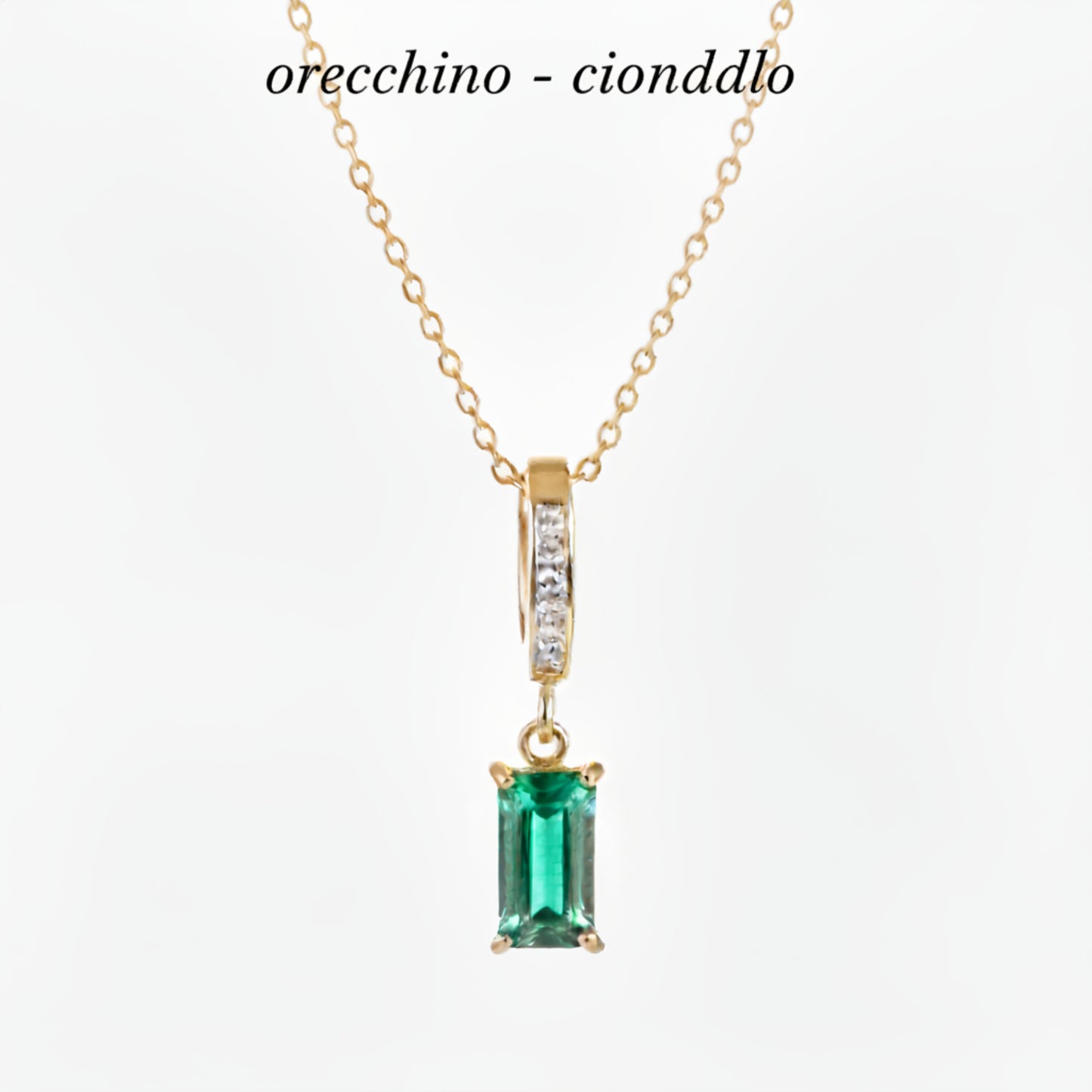 ORECCHINO SINGOLO COLORI DELICATI IN ACCIAIO GOLD CON PUNTI LUCE
