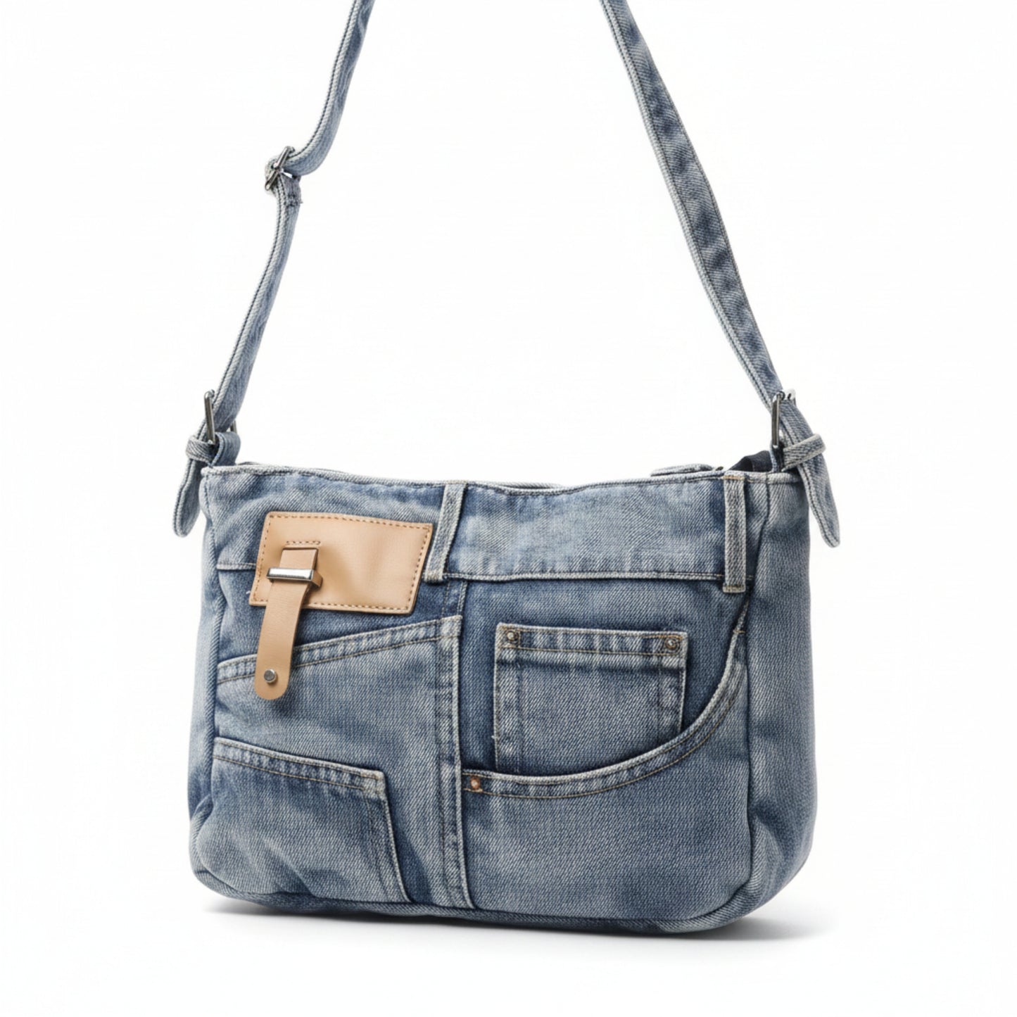 BORSA DEMIN TRENDY CON TASCHE STILE JEANS