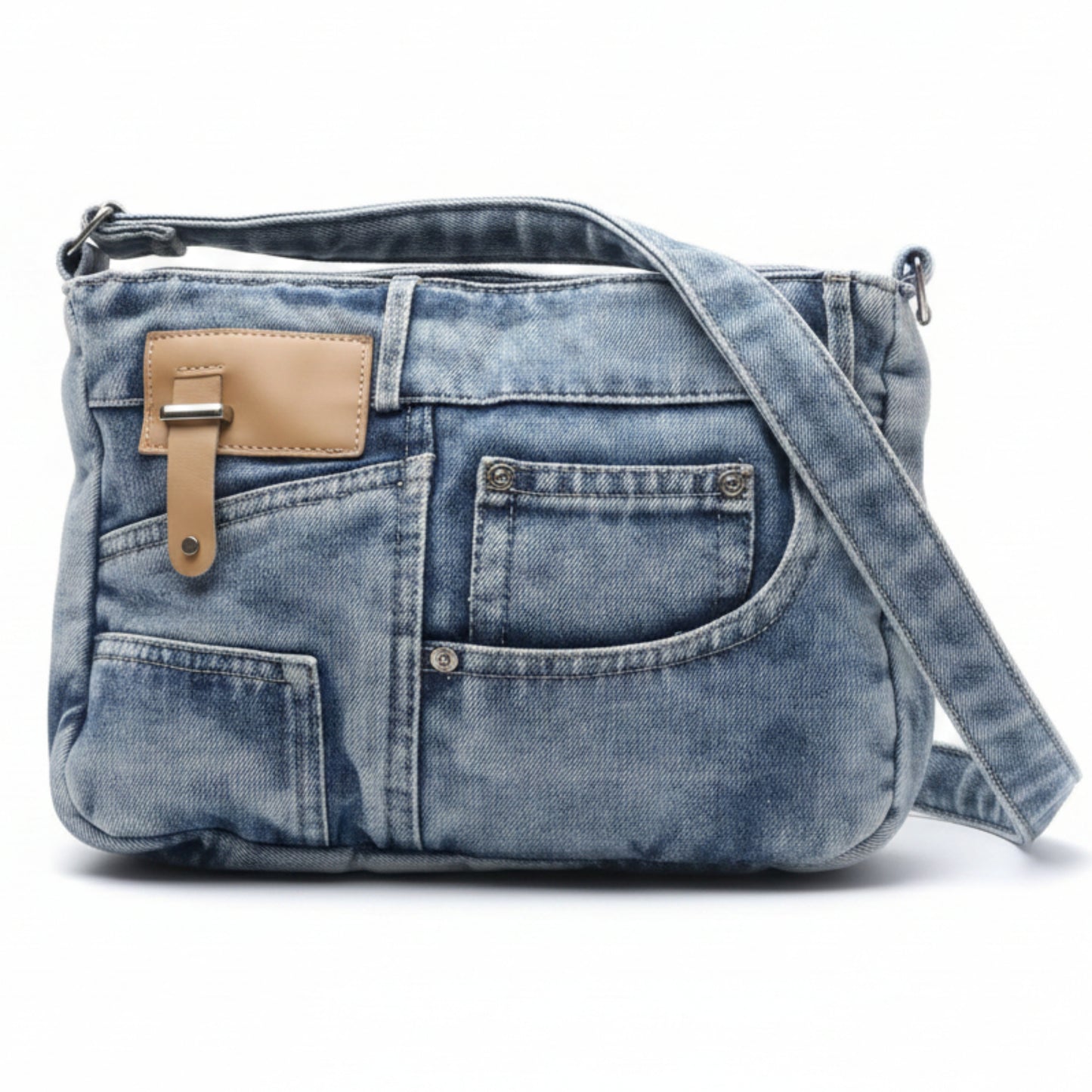 BORSA DEMIN TRENDY CON TASCHE STILE JEANS