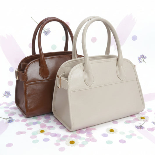 BORSA CHIC RIGIDA DONNA A MANO E TRACOLLA - ELEGANTE CON TRACOLLA REMOVIBILE