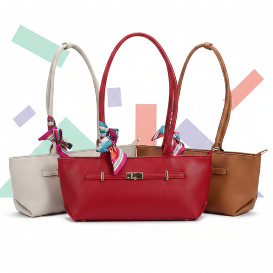 BORSA BAGUETTE CHIC CON FOULARD INTRECCIATO - ELEGANTE E TRENDY