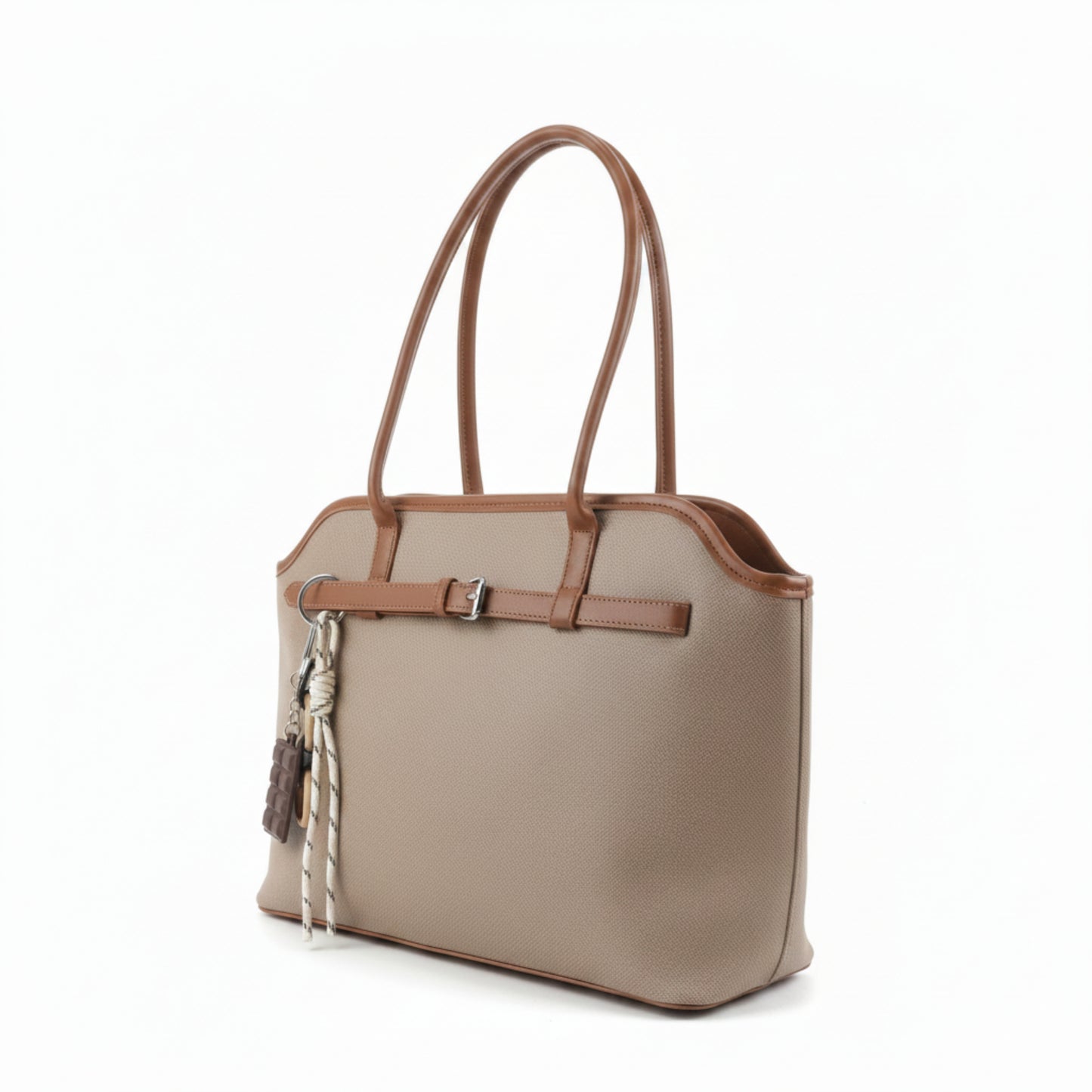 BORSA CHIC MEDIA CON CHARM - ELEGANZA QUOTIDIANA COLORE CAPPUCCINO