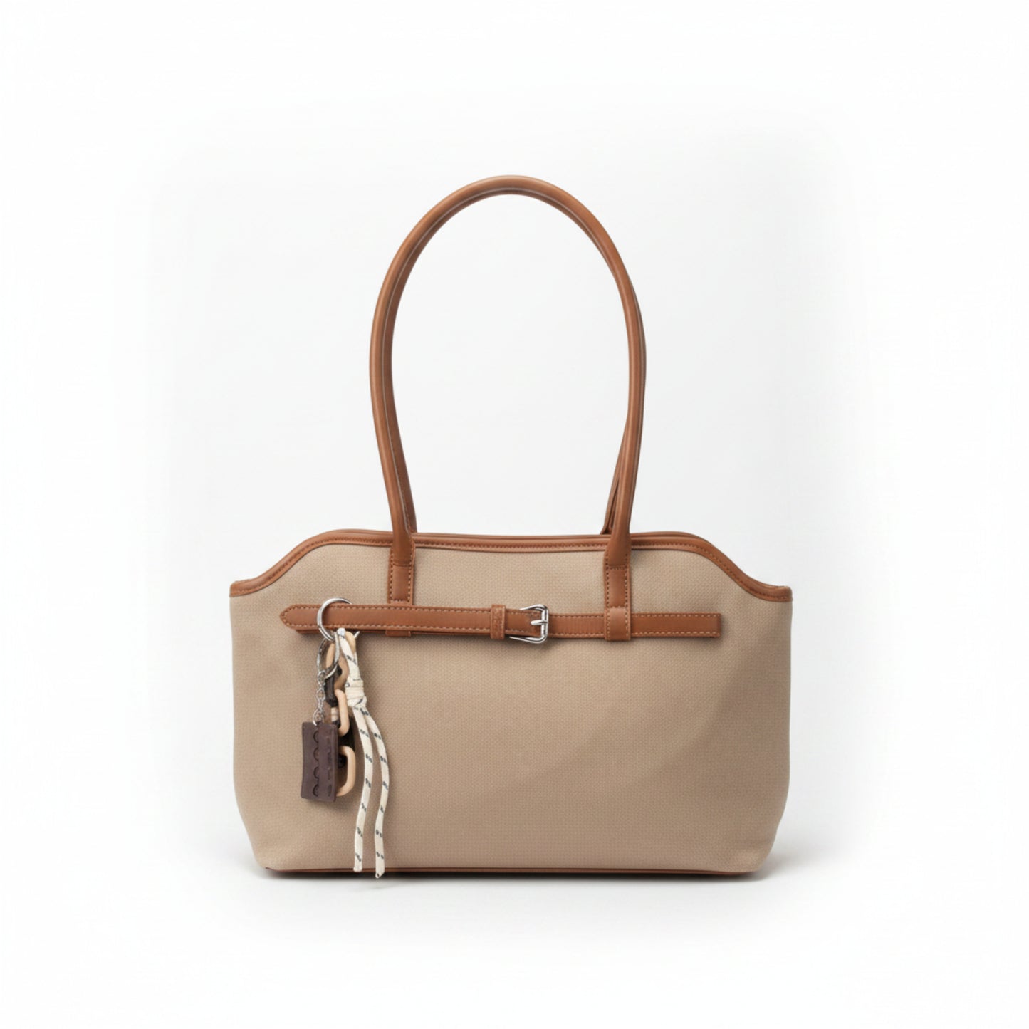 BORSA CHIC MEDIA CON CHARM - ELEGANZA QUOTIDIANA COLORE CAPPUCCINO