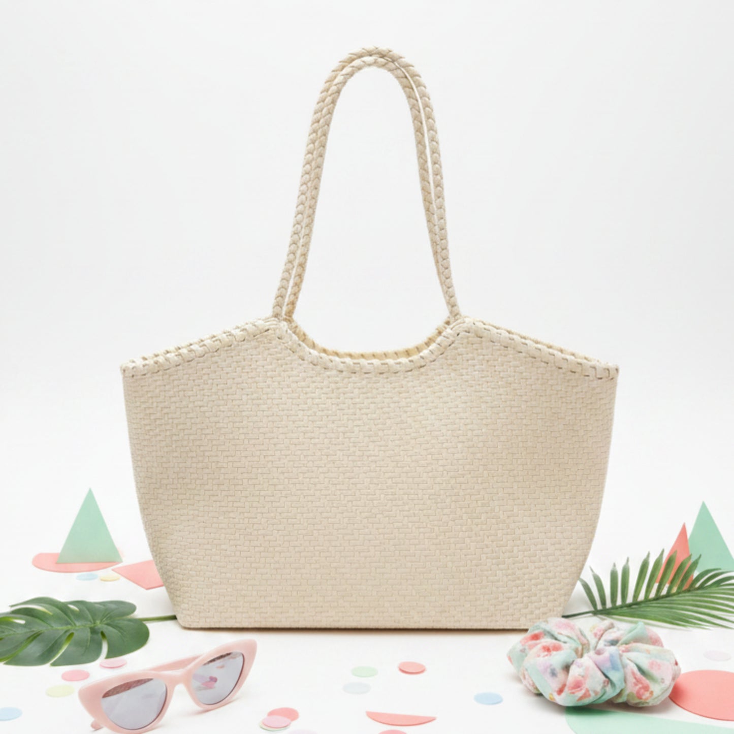 BORSA CHIC CAPIENTE MOTIVO INTRECCIATO A SPALLA E TRACOLLA