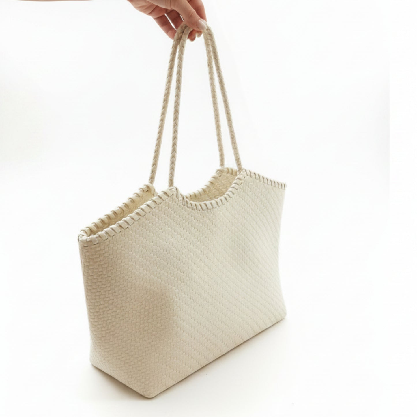 BORSA CHIC CAPIENTE MOTIVO INTRECCIATO A SPALLA E TRACOLLA