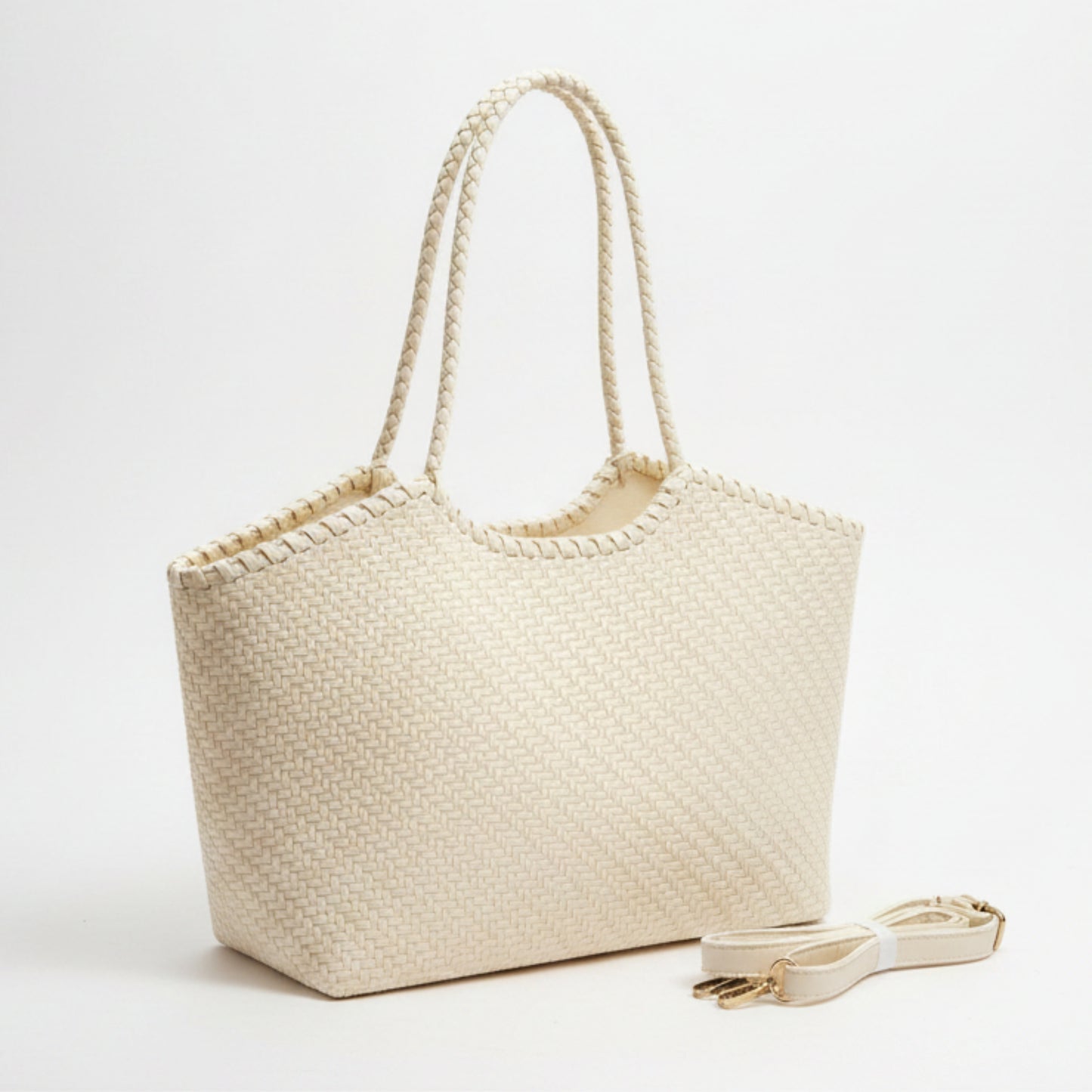 BORSA CHIC CAPIENTE MOTIVO INTRECCIATO A SPALLA E TRACOLLA
