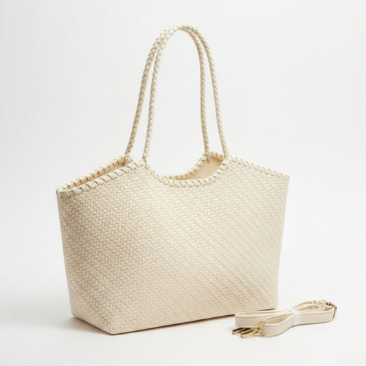 BORSA CHIC CAPIENTE MOTIVO INTRECCIATO A SPALLA E TRACOLLA