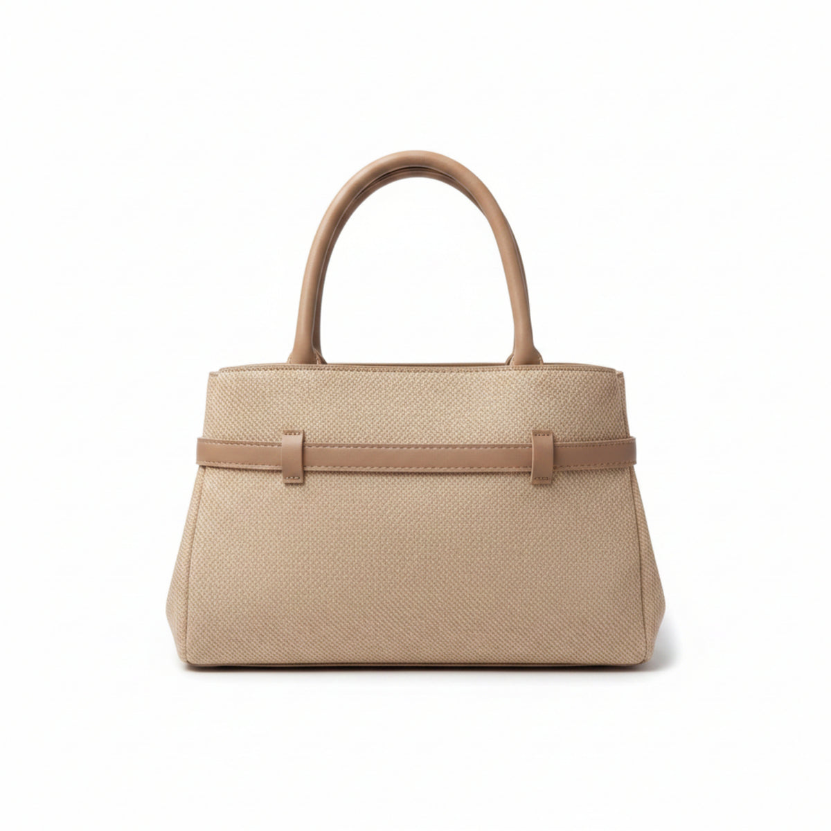 BORSA CAPIENTE DONNA A MANO E TRACOLLA IN TESSUTO - BEIGE O KHAKI - CHIUSURA ZIP