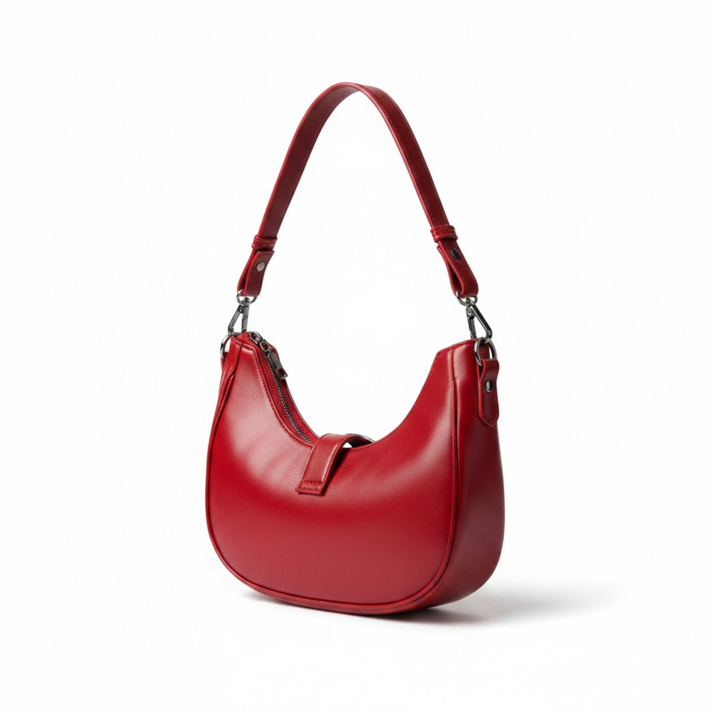BORSA FASHION A MEZZALUNA CON BORCHIE E DOPPIA TRACOLLA