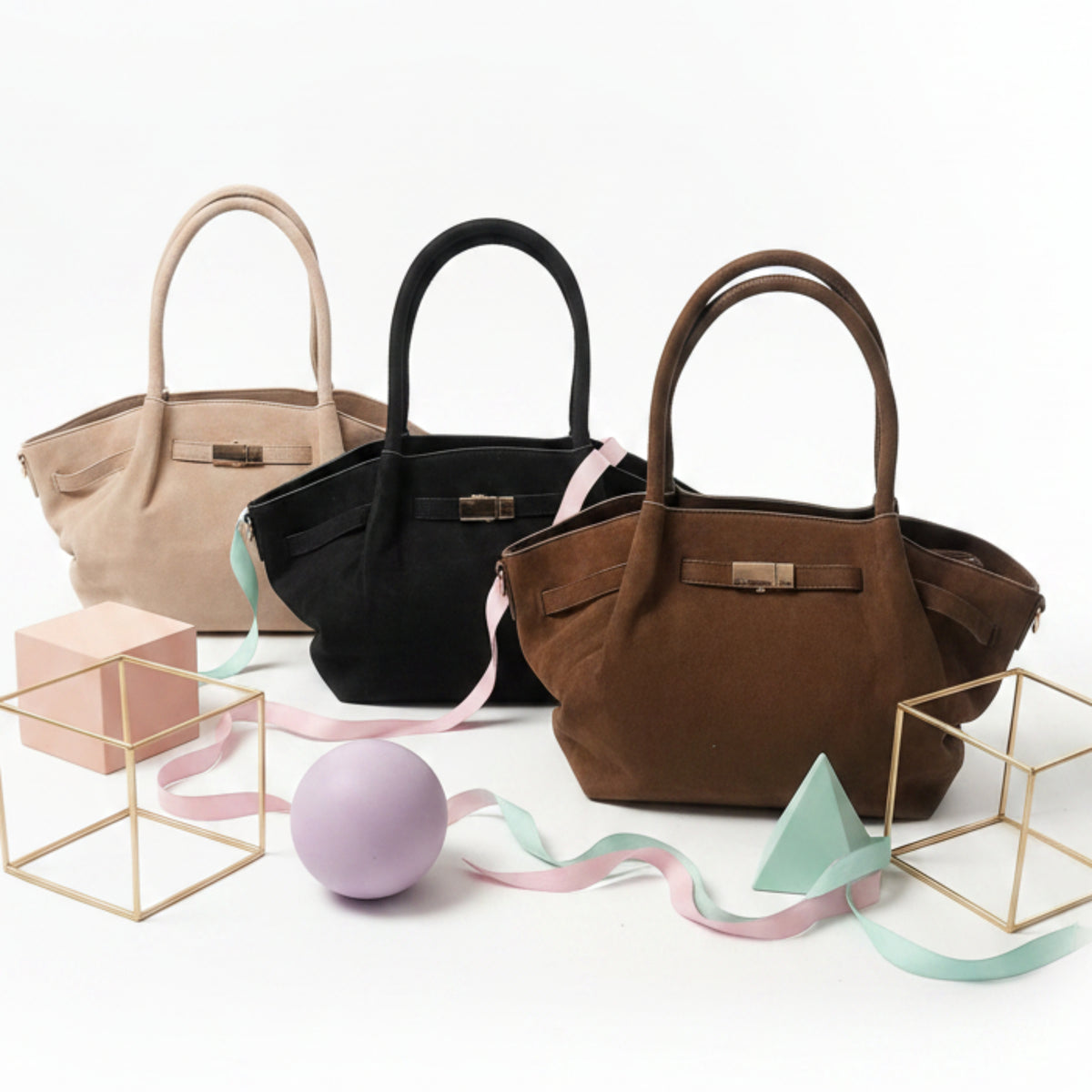 BORSA FIORE EFFETTO SCAMOSCIATO - CHIC E DI TENDENZA