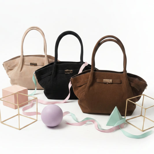 BORSA FIORE EFFETTO SCAMOSCIATO - CHIC E DI TENDENZA