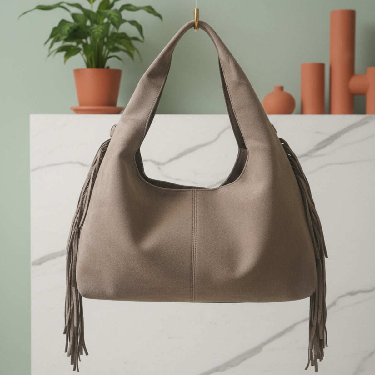 BORSA EFFETTO SCAMOSCIATO CON FRANGE
